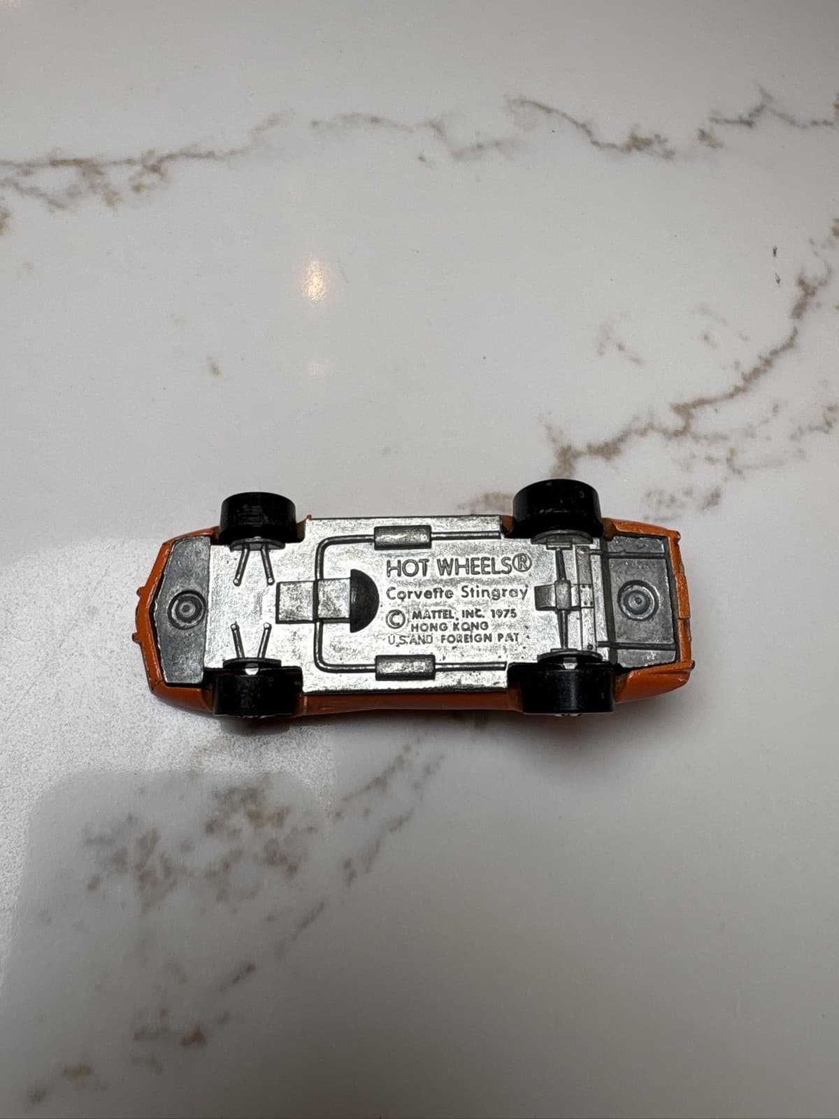1975 Mattel Wheels Chevy Corvette Stingray Orange Diecast Car Blackwall - Thumbnail 3