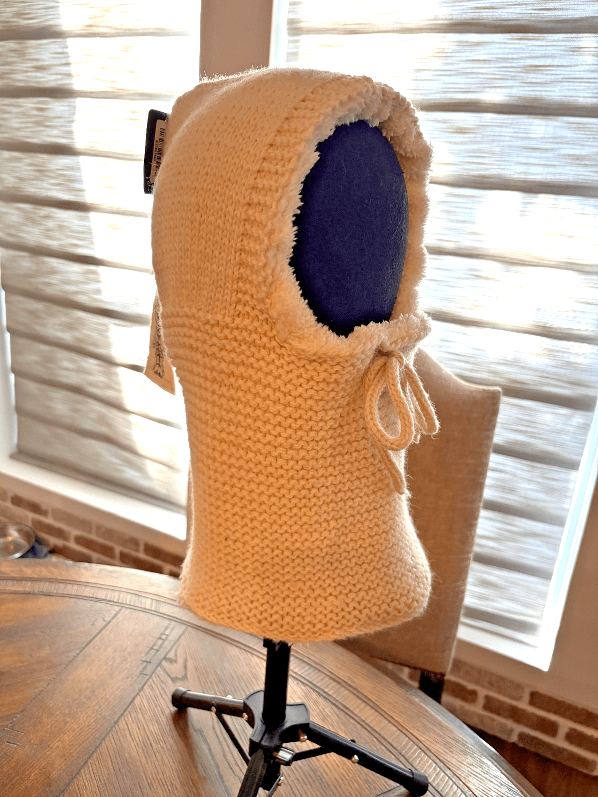 Nirvanna Designs Hand Knit 100% Wool Hood Balaclava Sherpa Lined Nepal Ivory - Thumbnail 2