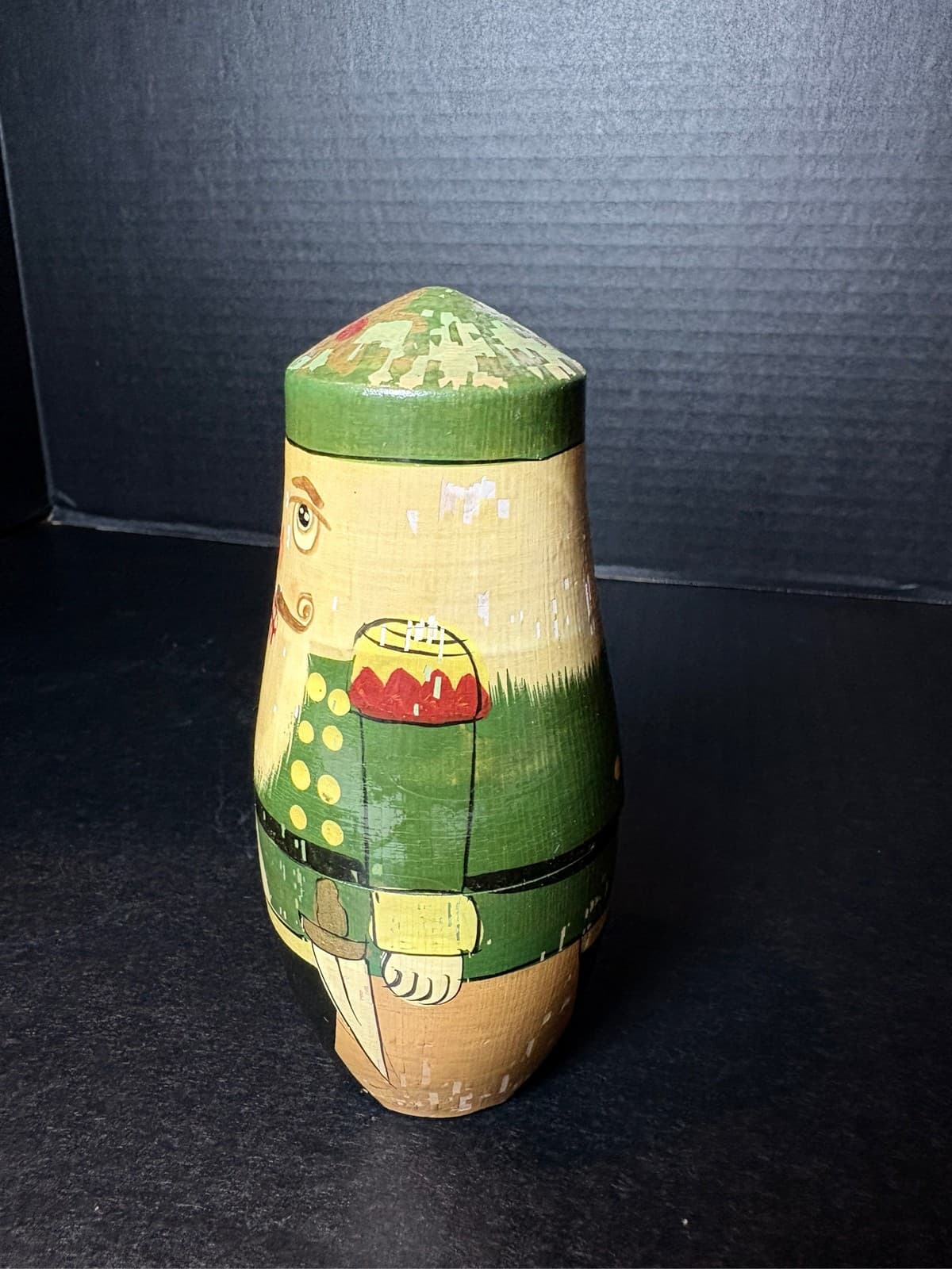 Vintage 5 Piece Wooden Nutcracker Nesting Dolls Hand Painted Christmas Decor 6" - Thumbnail 4