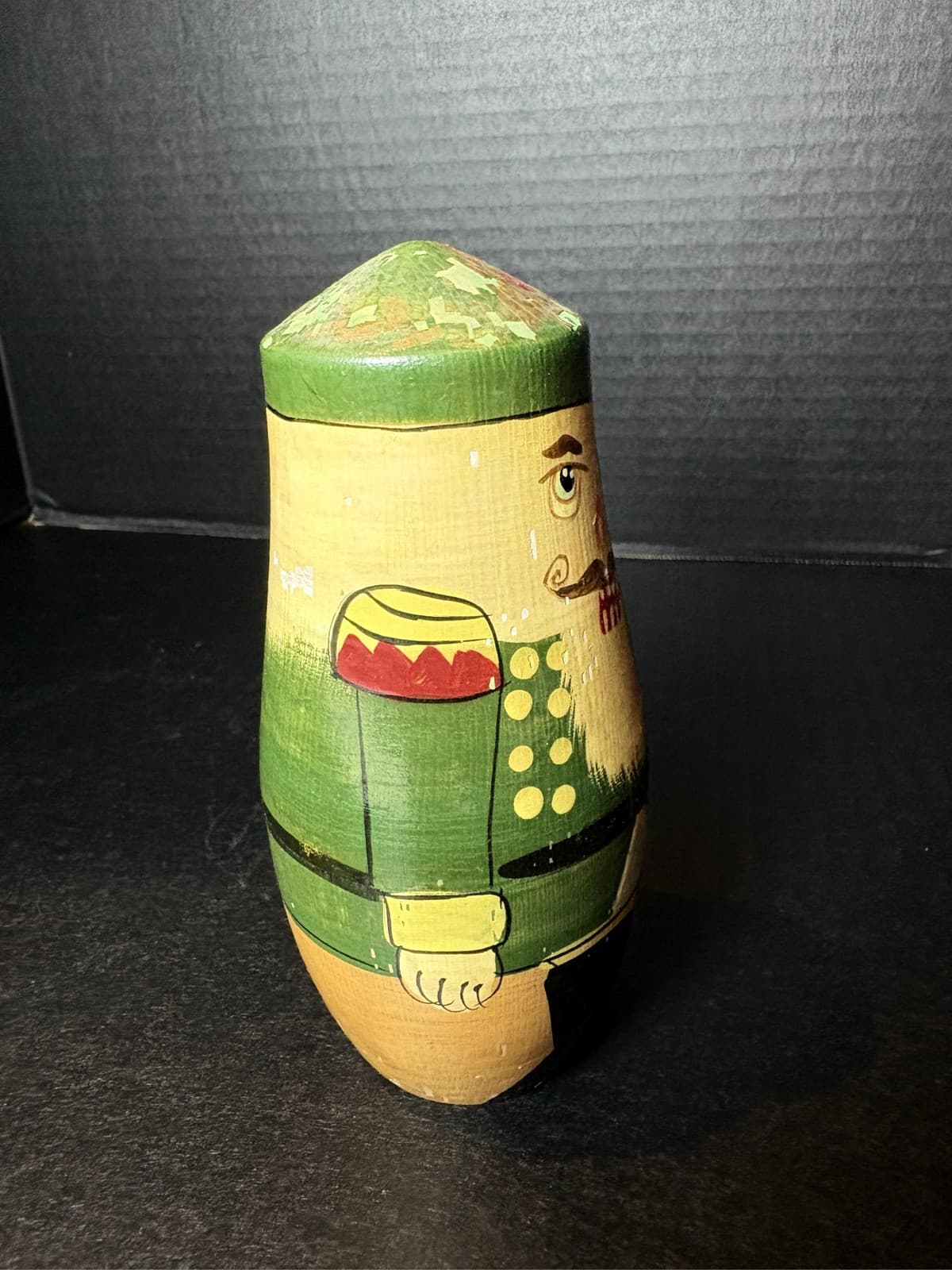 Vintage 5 Piece Wooden Nutcracker Nesting Dolls Hand Painted Christmas Decor 6" - Thumbnail 5