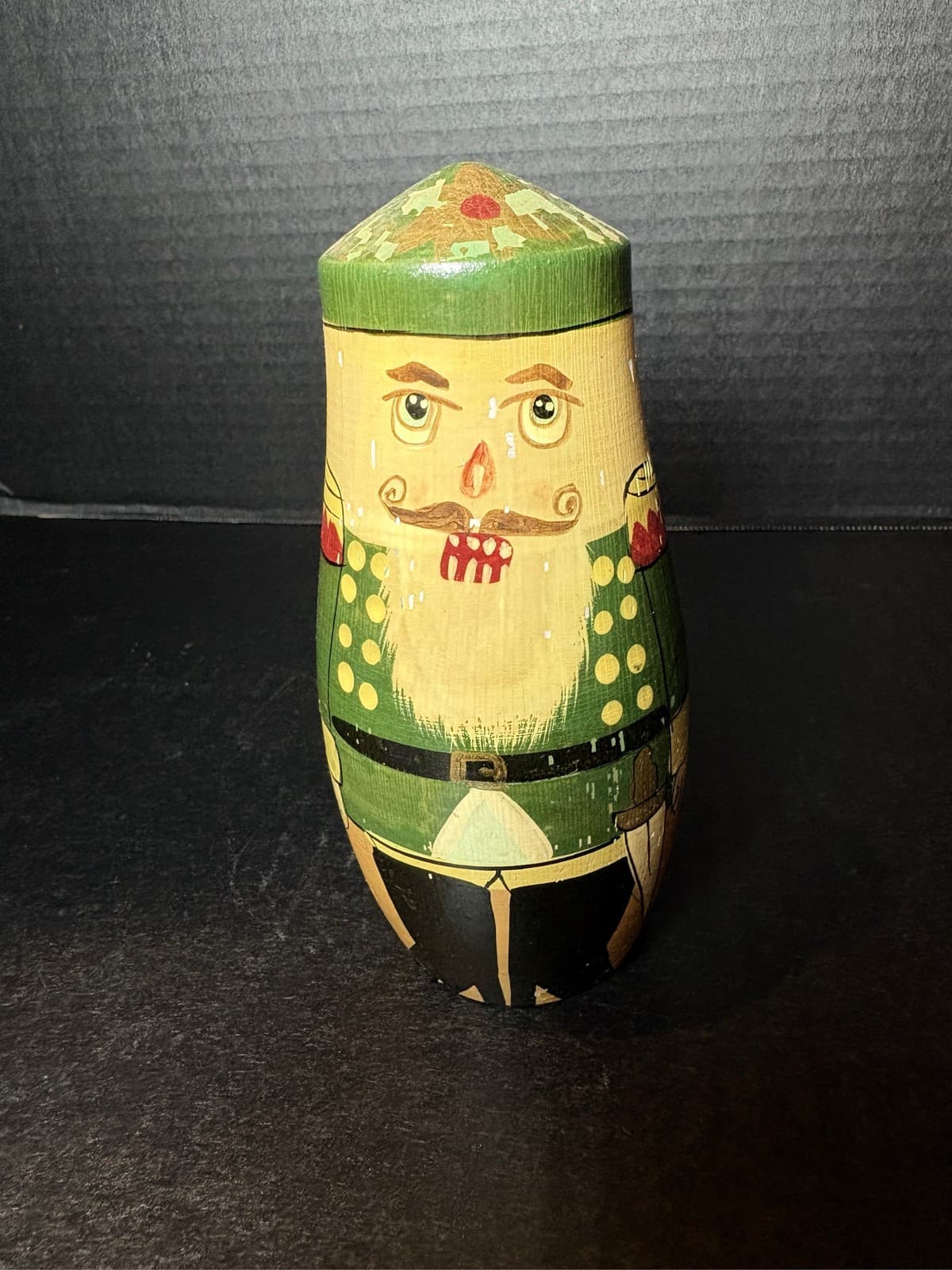 Vintage 5 Piece Wooden Nutcracker Nesting Dolls Hand Painted Christmas Decor 6" - Thumbnail 3