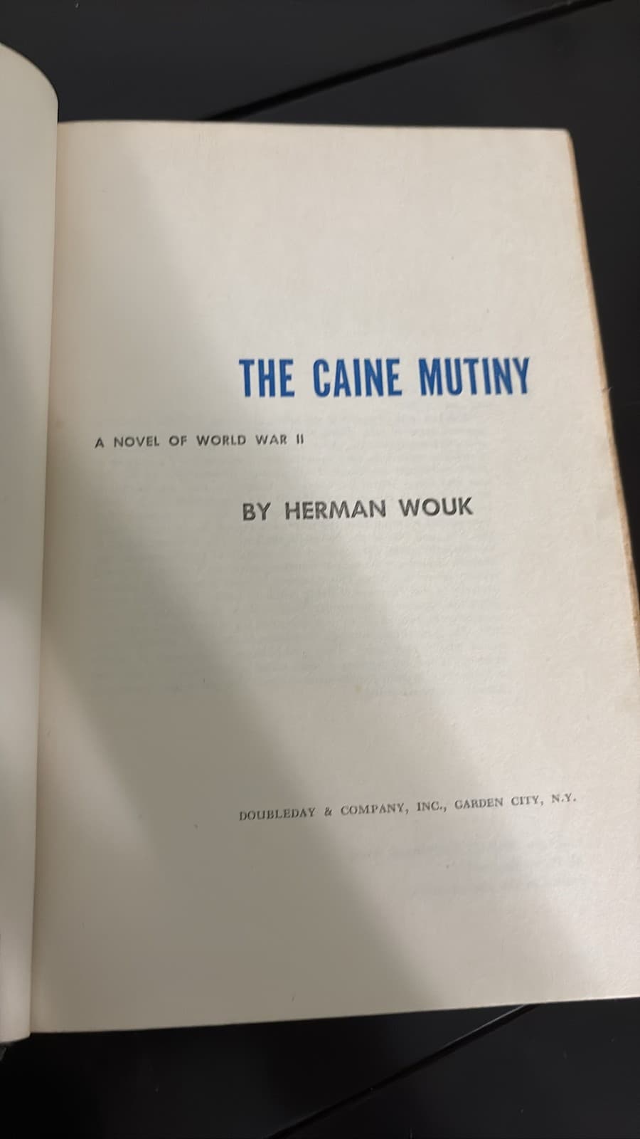 The Caine Mutiny by Herman Wouk 1951 Doubleday Hardcover WWII Novel