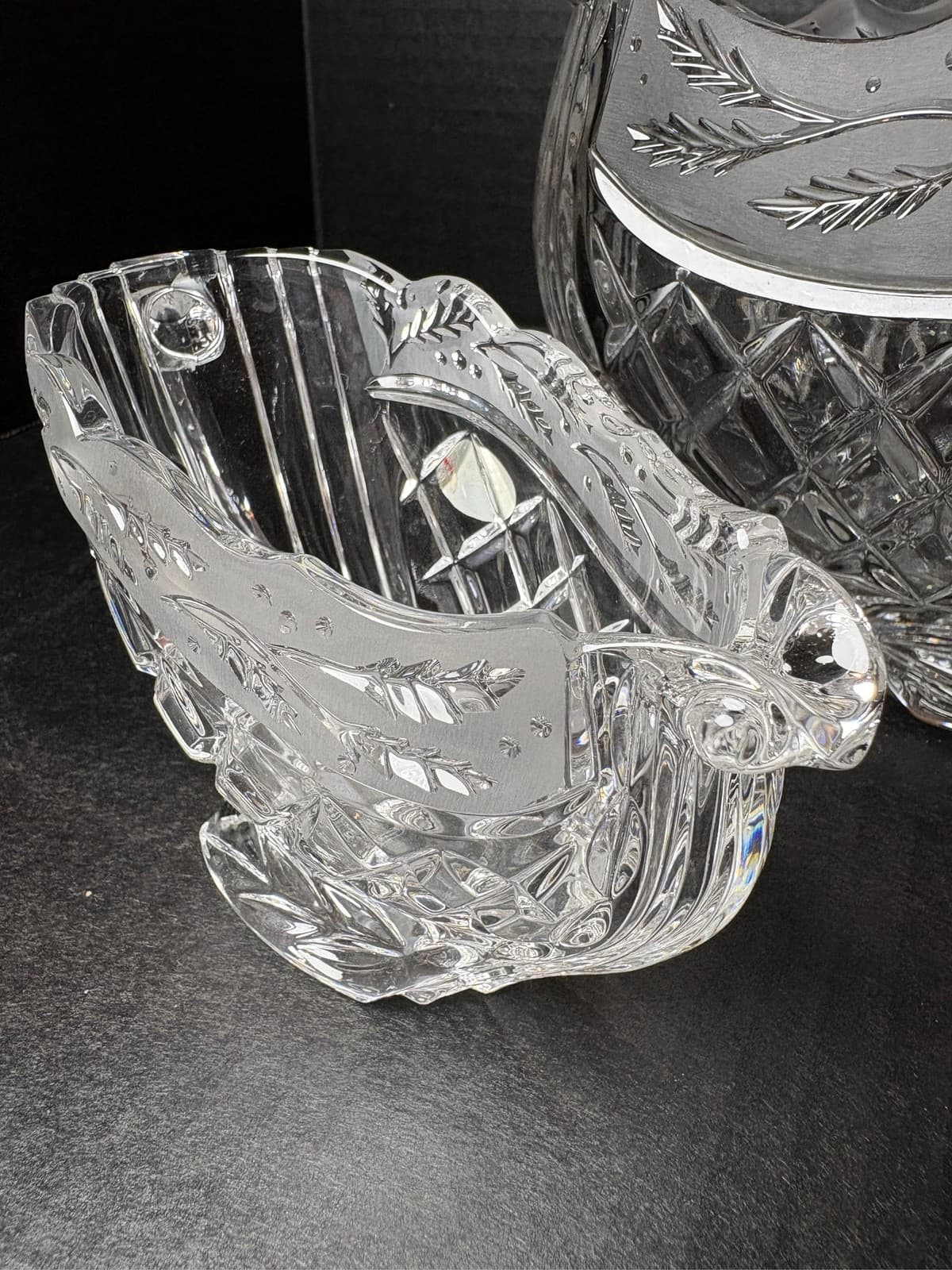Gorham Crystal Holiday Traditions Christmas Sleigh Creamer Sugar 3 Pc Set - Thumbnail 5