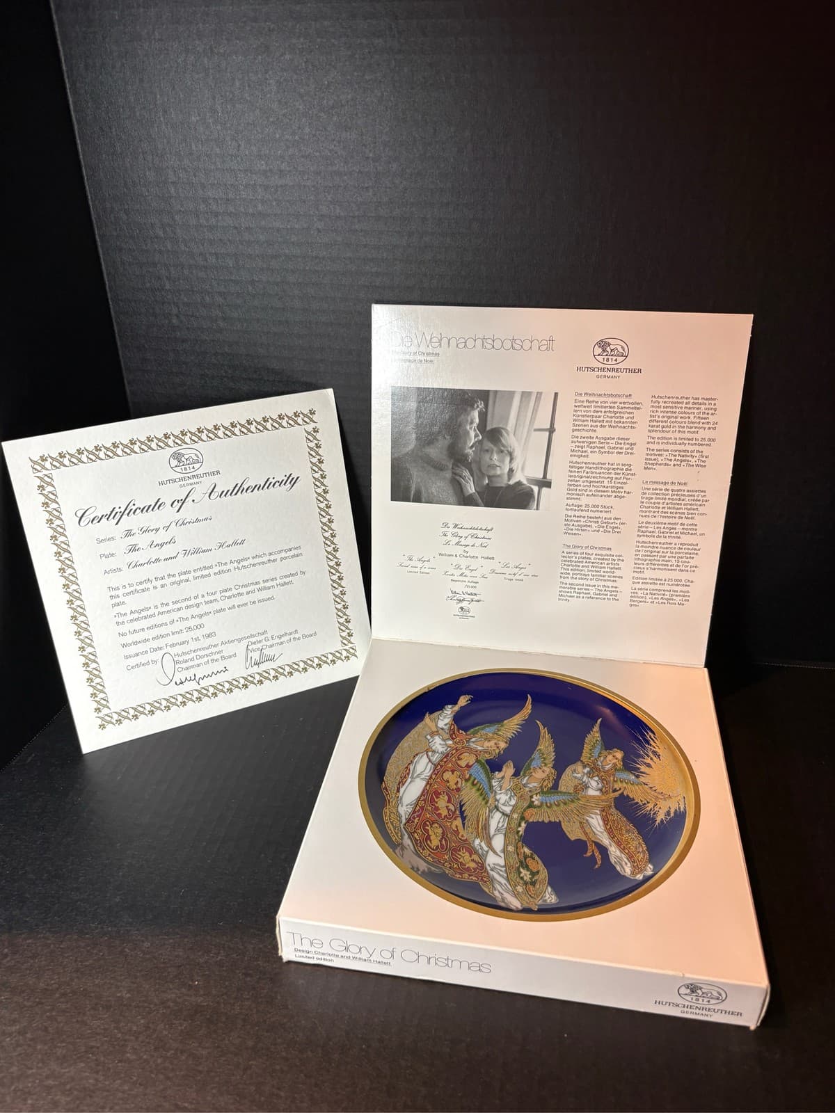 Hutschenreuther The Angels Plate William Charlotte Hallett Germany In Box - Thumbnail 2