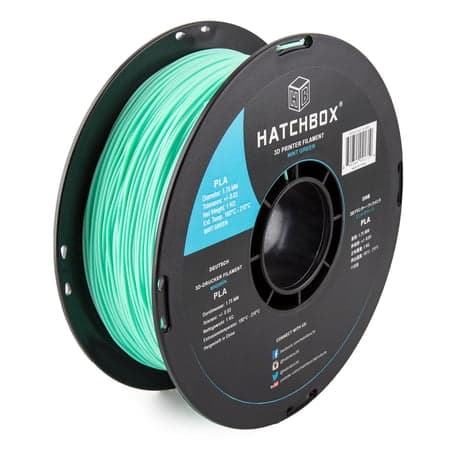 HATCHBOX PLA 1.75 Mm 3D Printer Filament in Mint Green  1kg Spool
