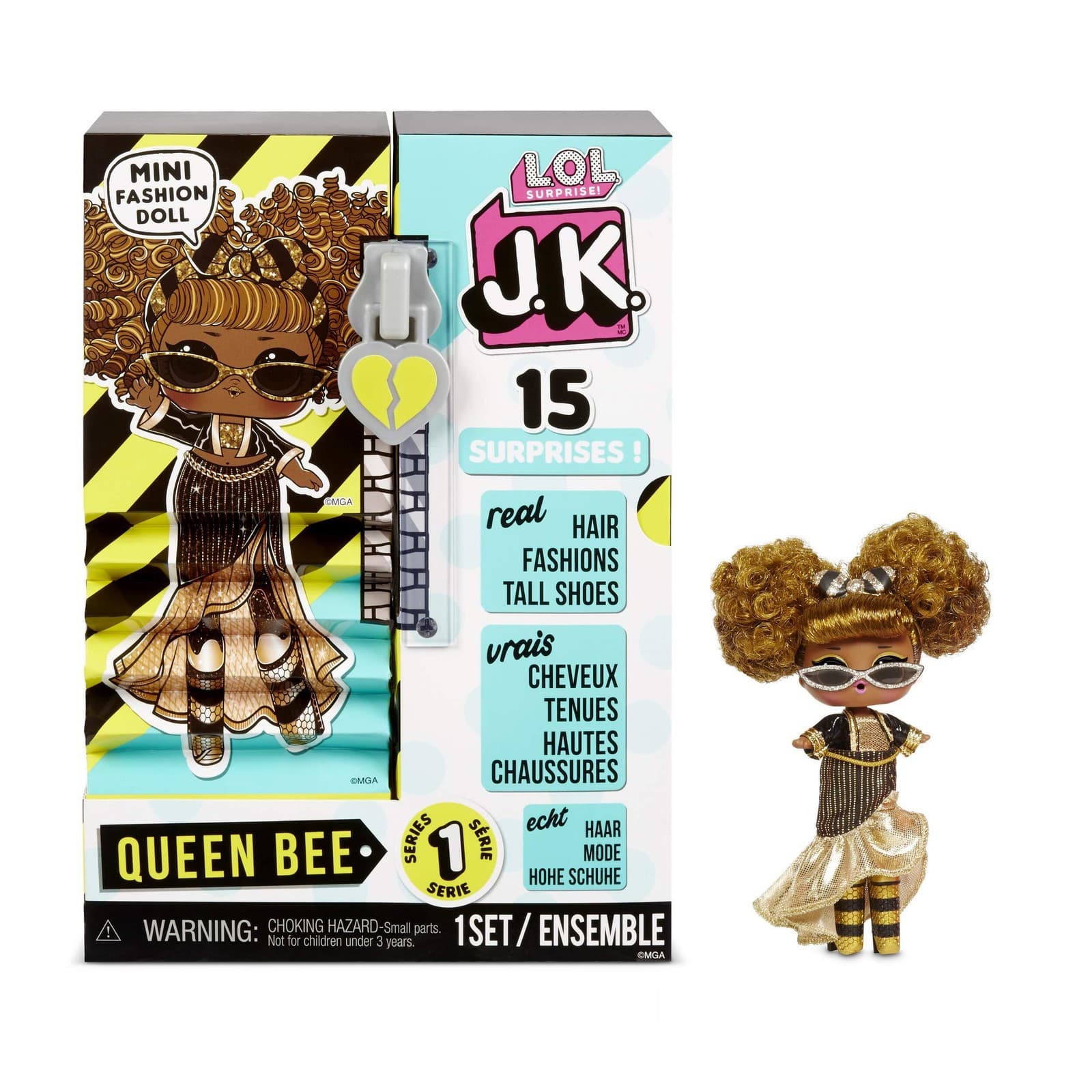 L.O.L. Surprise! JK Mini Fashion Doll Queen Bee with 15 SurprisesI