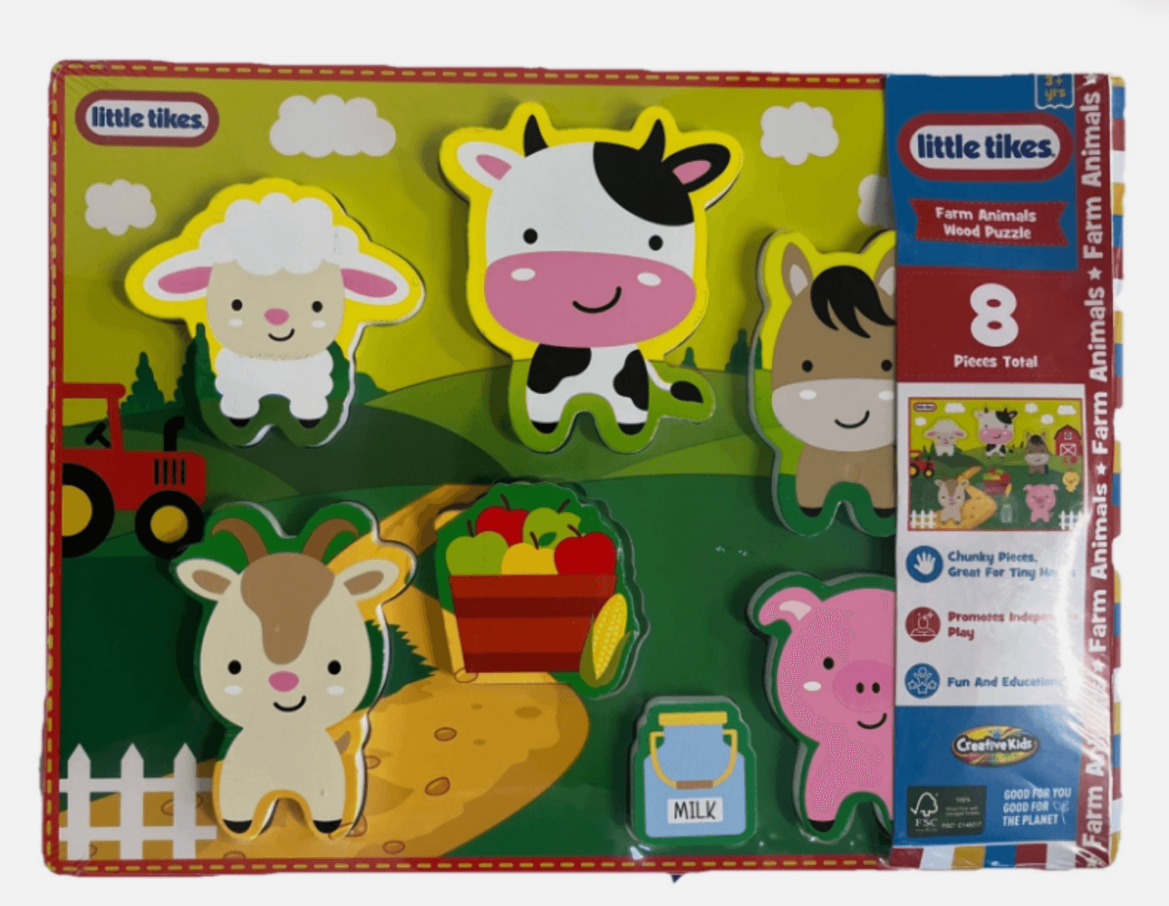 Little Tikes Transportation / Farm Animals Wood Puzzle 8 PCs- - Thumbnail 2