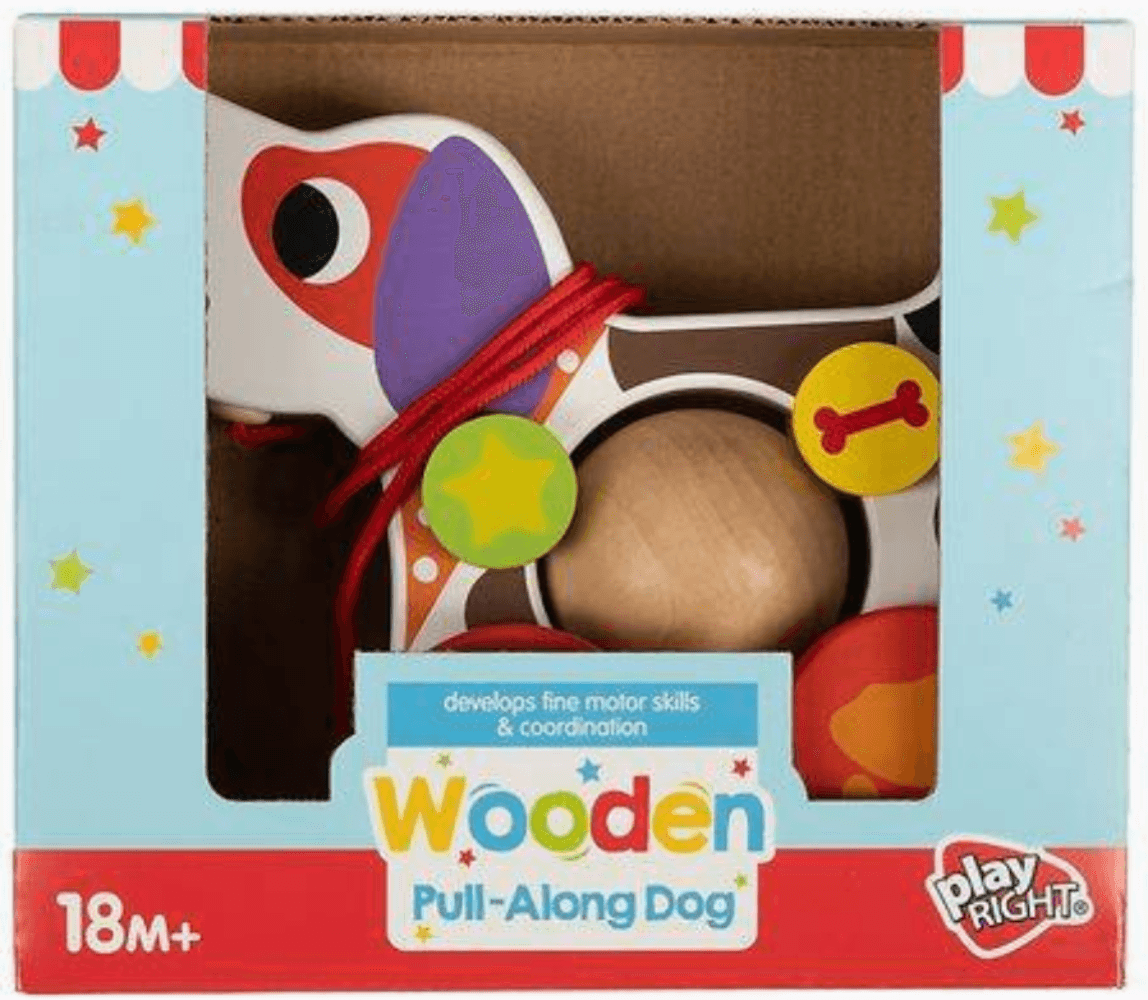 Playright Wooden Pull Along Dog