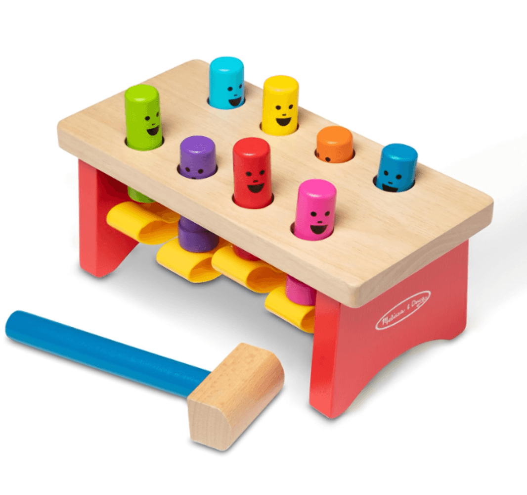 Melissa & Doug Deluxe Pounding Bench Wooden Toy With Mallet