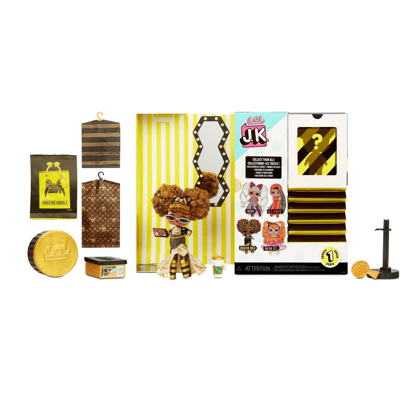 L.O.L. Surprise! JK Mini Fashion Doll Queen Bee with 15 SurprisesI - Thumbnail 2