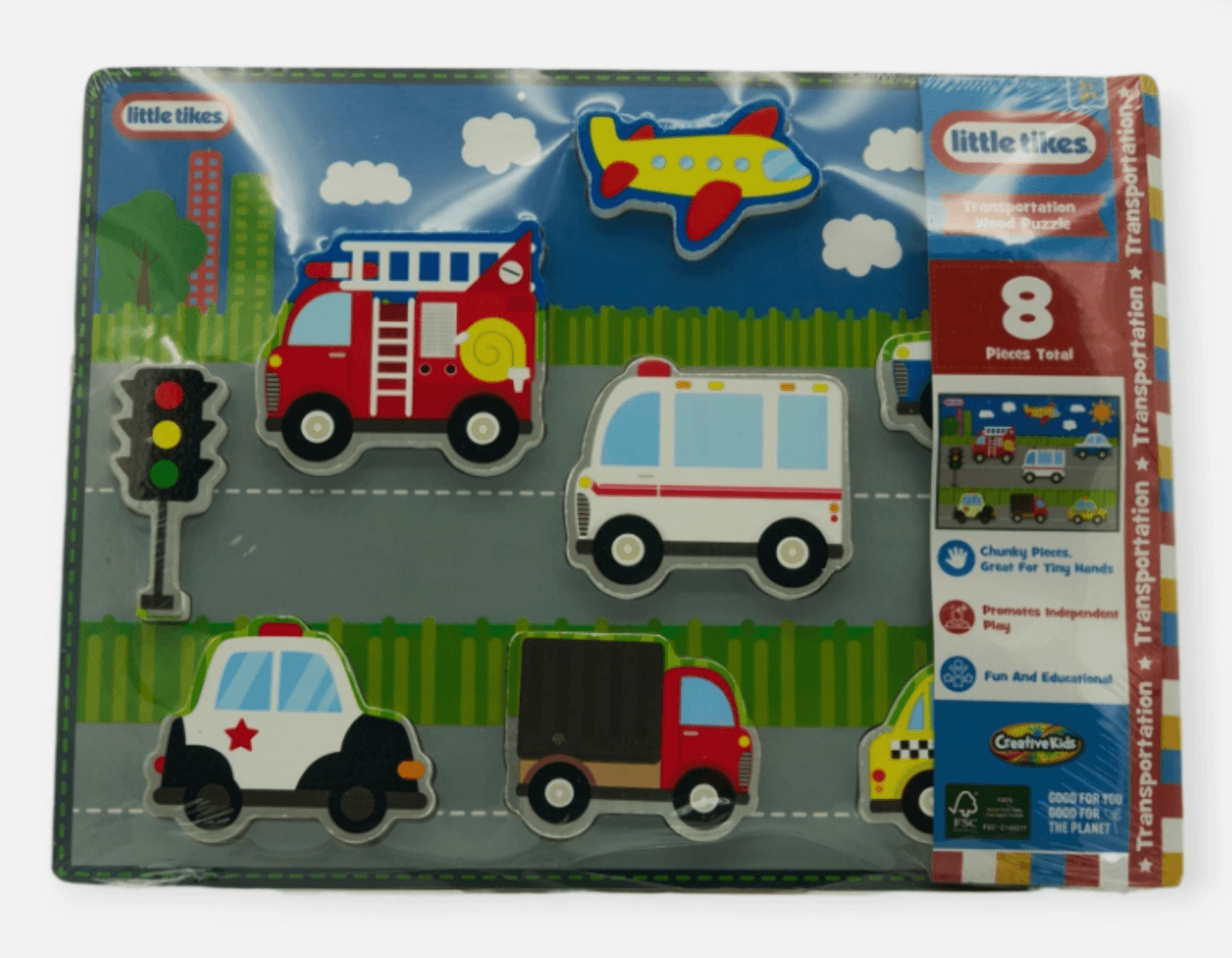 Little Tikes Transportation / Farm Animals Wood Puzzle 8 PCs-