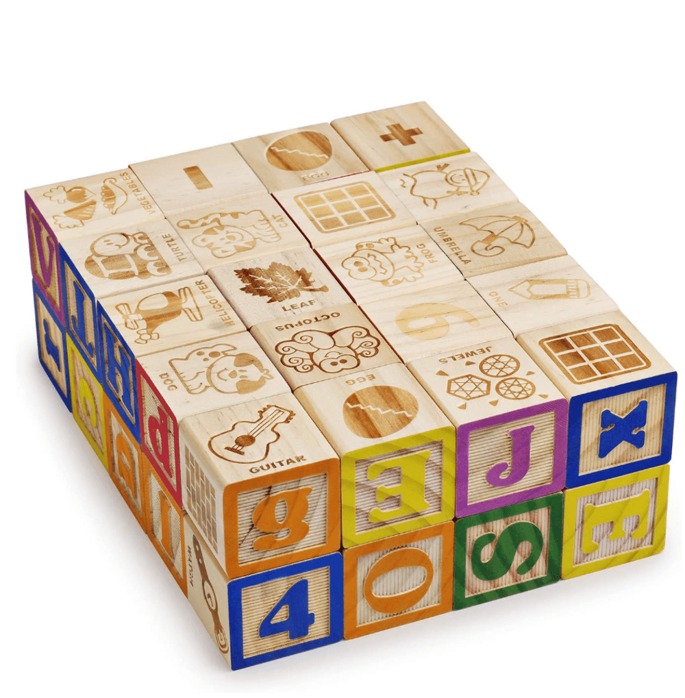 SainSmart Jr. Wooden ABC Blocks 40PCS Stacking Blocks - Thumbnail 4