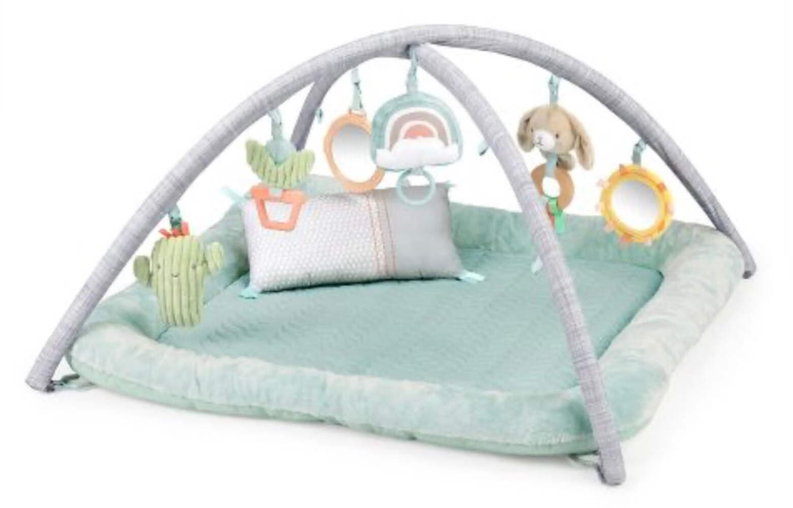 Ingenuity Calm Springs Plush Activity Gym for Baby, Ultra-Soft Premium Mat. - Thumbnail 2