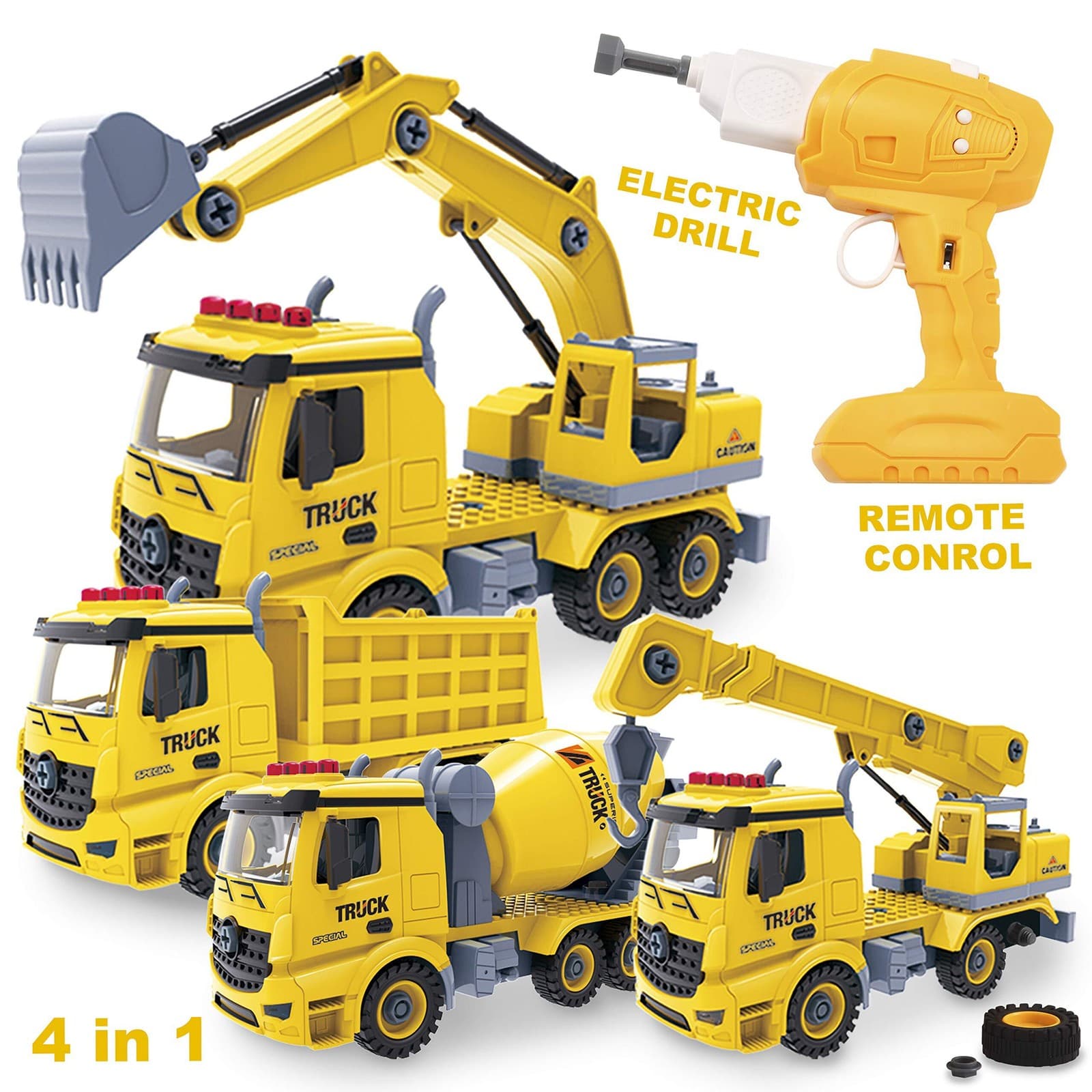 4-in-1 Take Apart Toys with Electric Drill