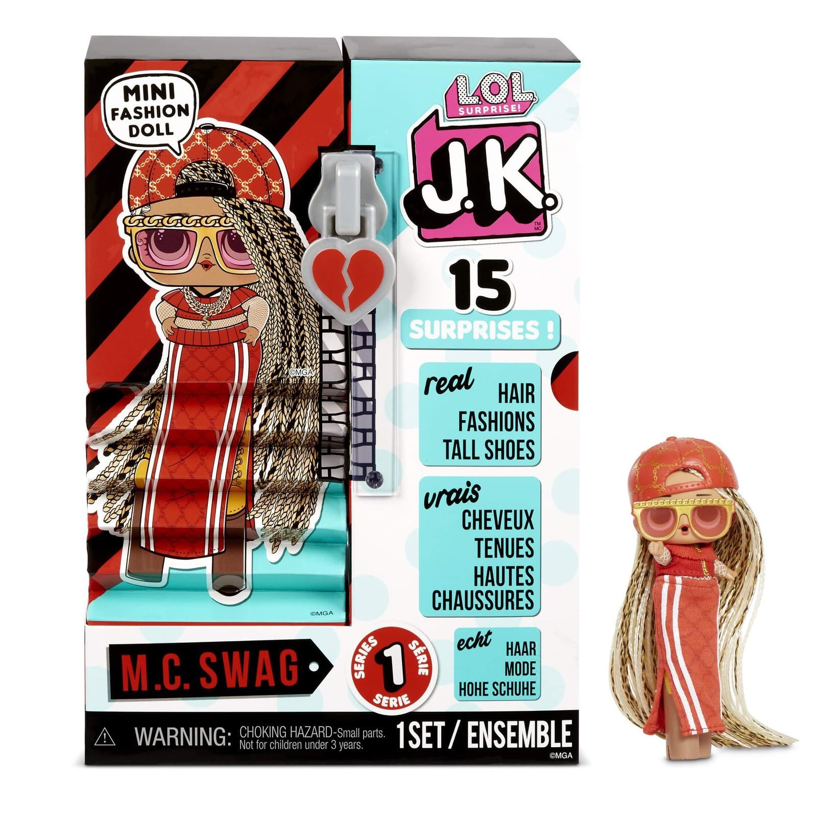 L.O.L. Surprise! JK Mini Fashion Doll MC Swag with 15 Surprises I