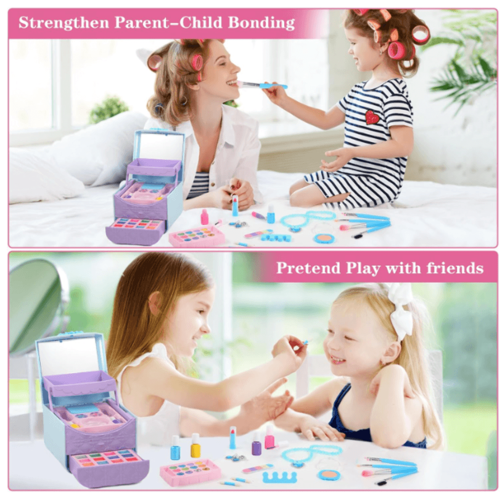 Frozen 49pcs Kids Makeup Kit for Pretend Play- Non-Toxic - Thumbnail 5