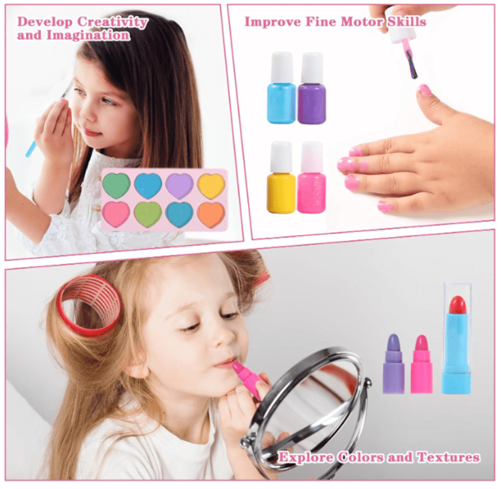 Frozen 49pcs Kids Makeup Kit for Pretend Play- Non-Toxic - Thumbnail 4