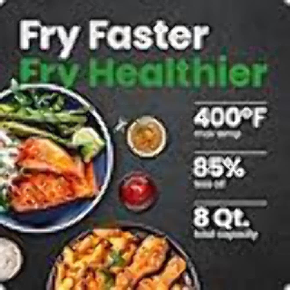 Chefman TurboFry® Touch Air Fryer, XL 8-Qt Family Size, One-Touch Digital Contro - Thumbnail 2
