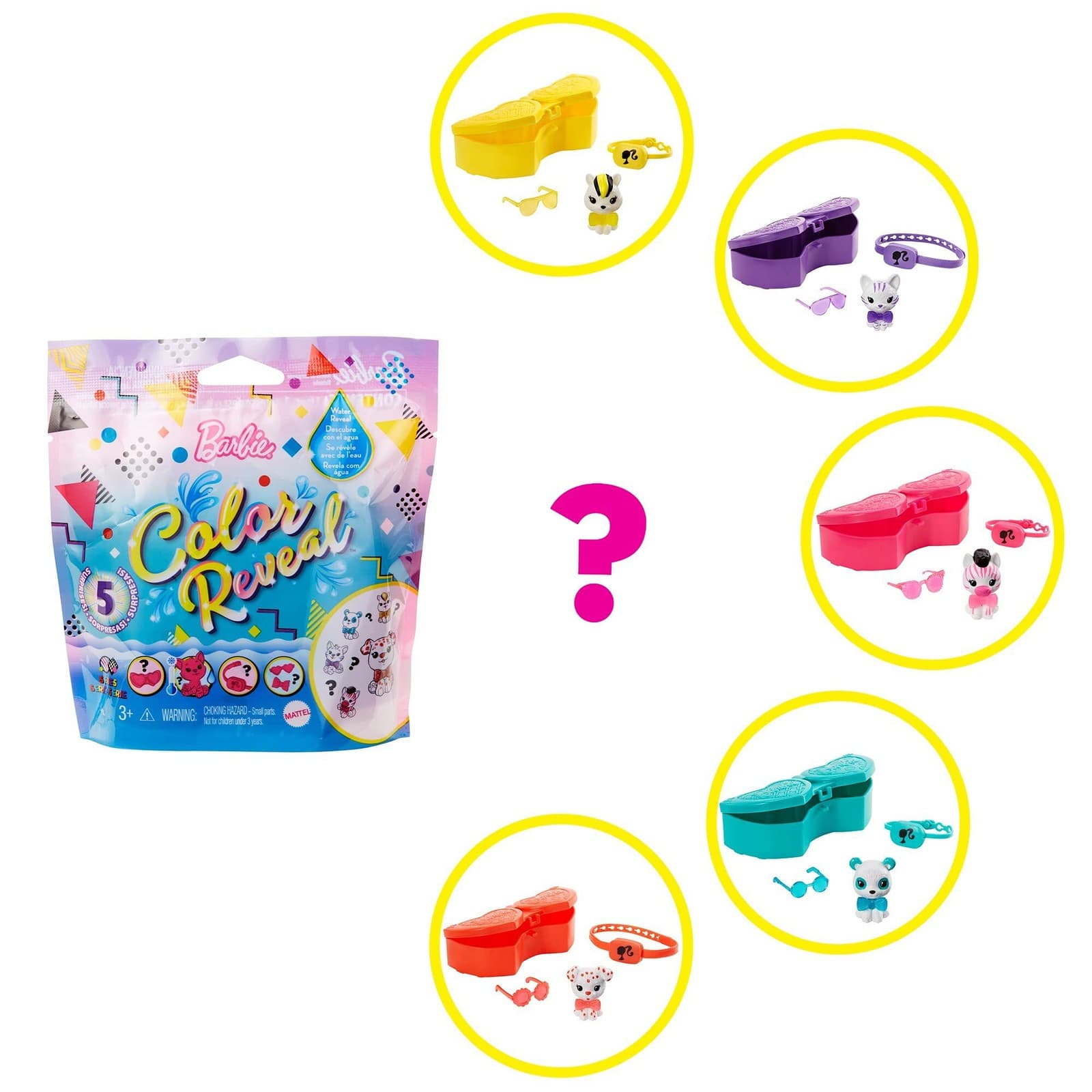 Barbie Mattel Color Reveal Pets Monochrome Series, One Surprise Color Reveal - Thumbnail 3