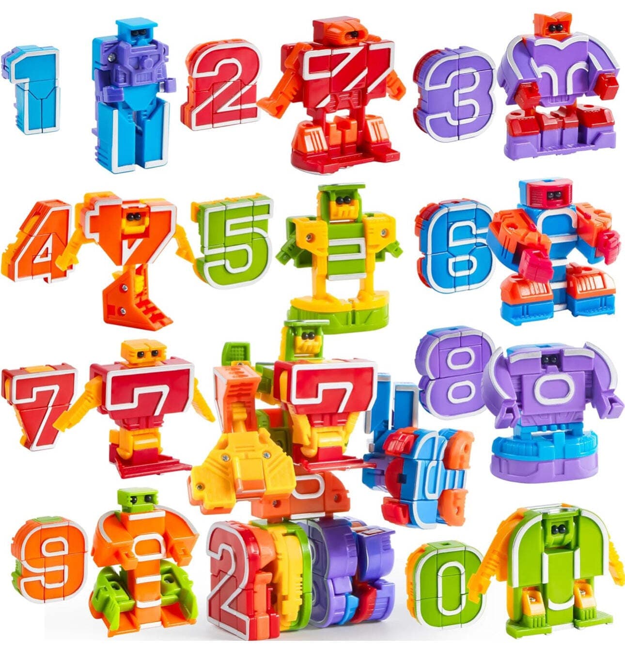 JOYIN 10 Pcs Number Bots Toys, Number Bots, Action Figure Learning Toys, Number