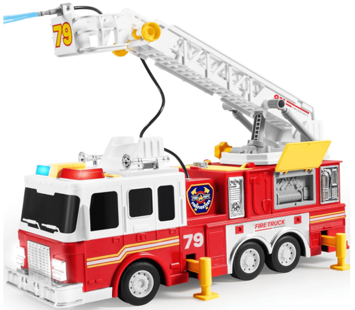 Extra Large Fire Truck Toy Lights, Realistic Sirens & Button