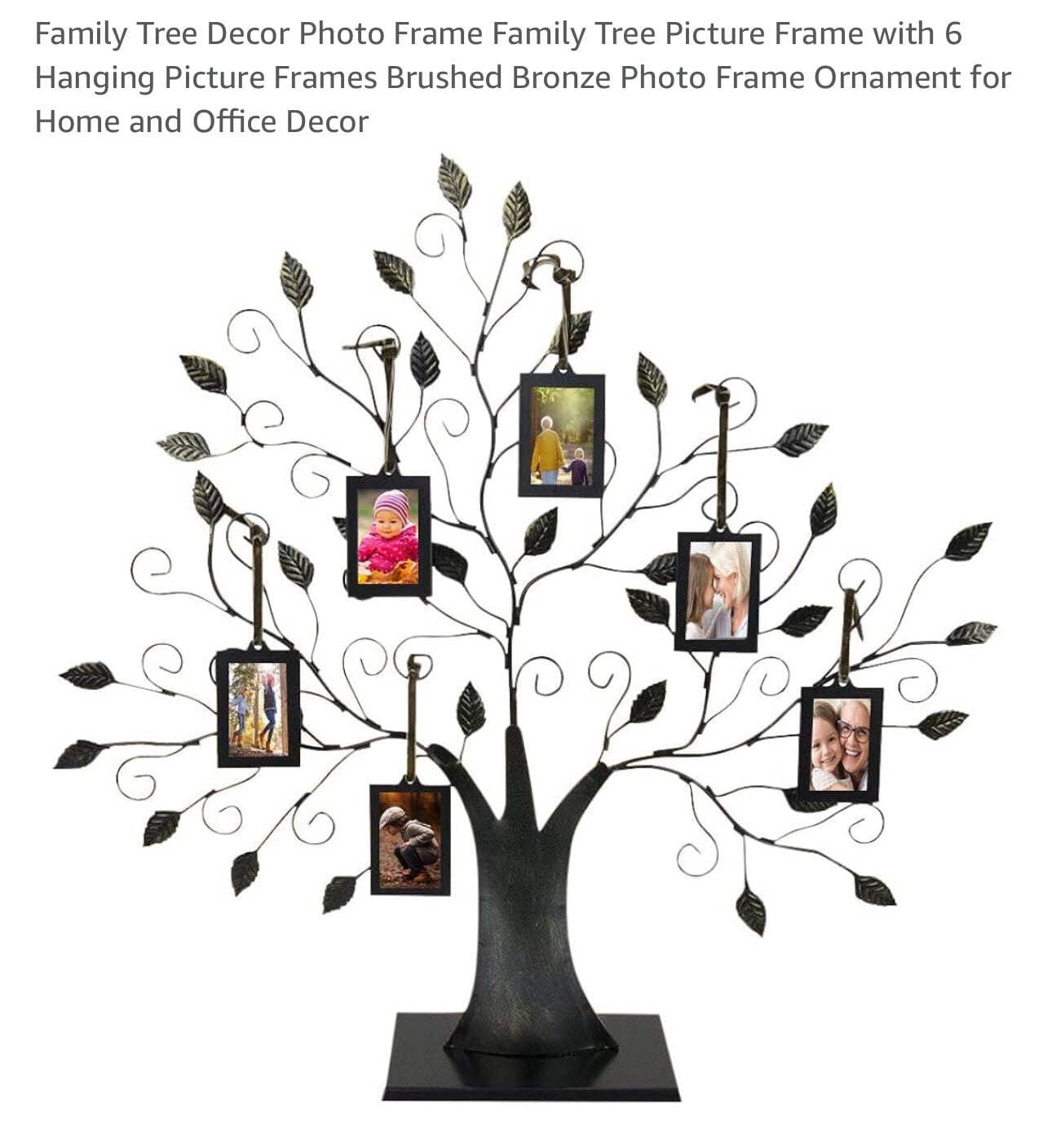 Family Tree Decor Photo Frame Family Tree Picture Frame with 6 Hanging Picture F