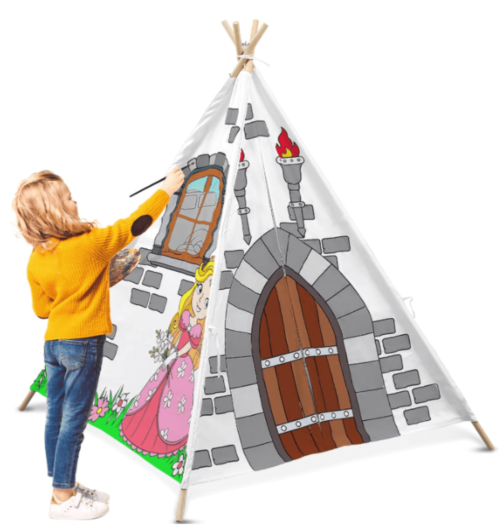 Color Your Own Teepee Tent Playhouse - 63" Inch