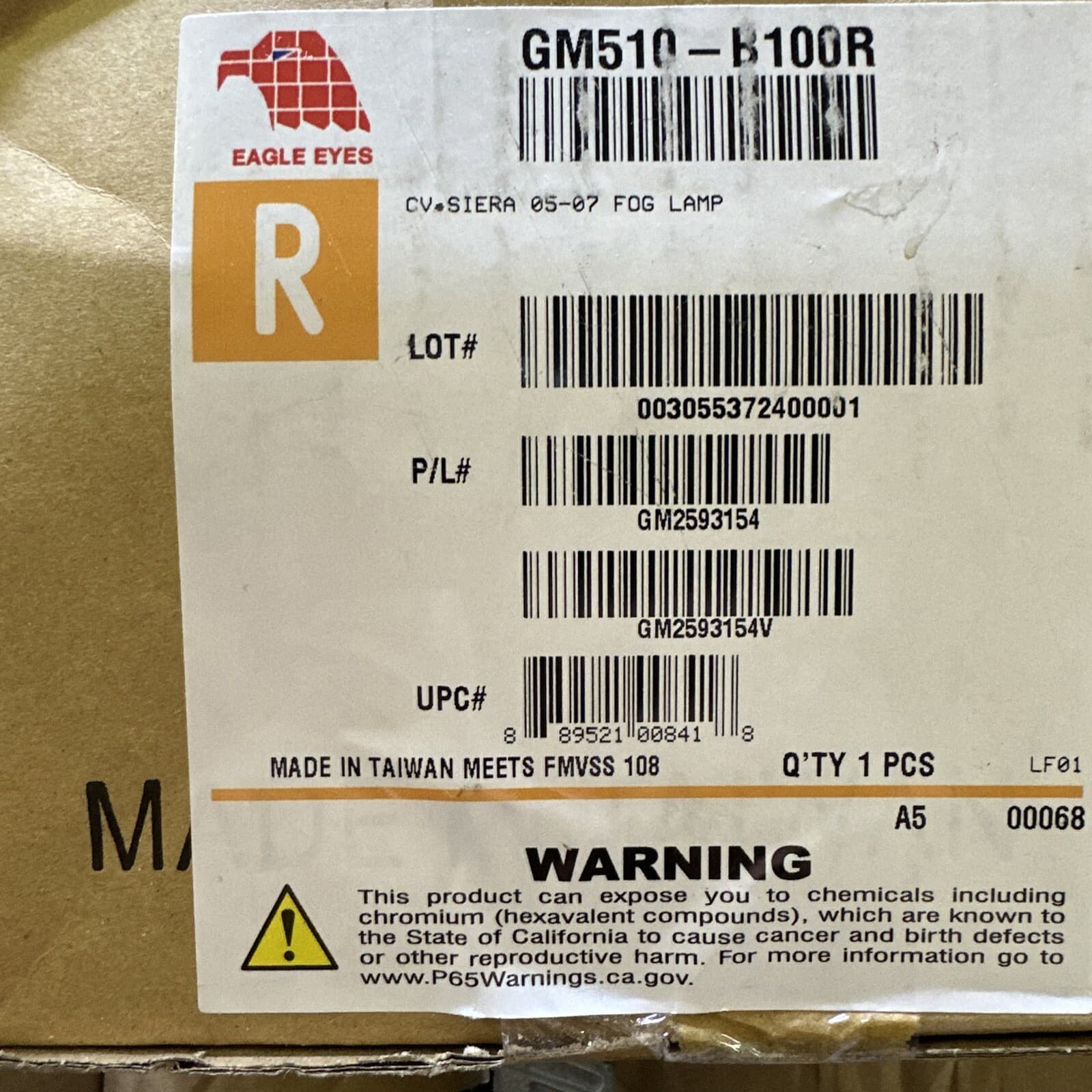 Fog Light Bumper Lamp for 05-07 GMC Sierra Pickup Passenger Right nib - Thumbnail 2