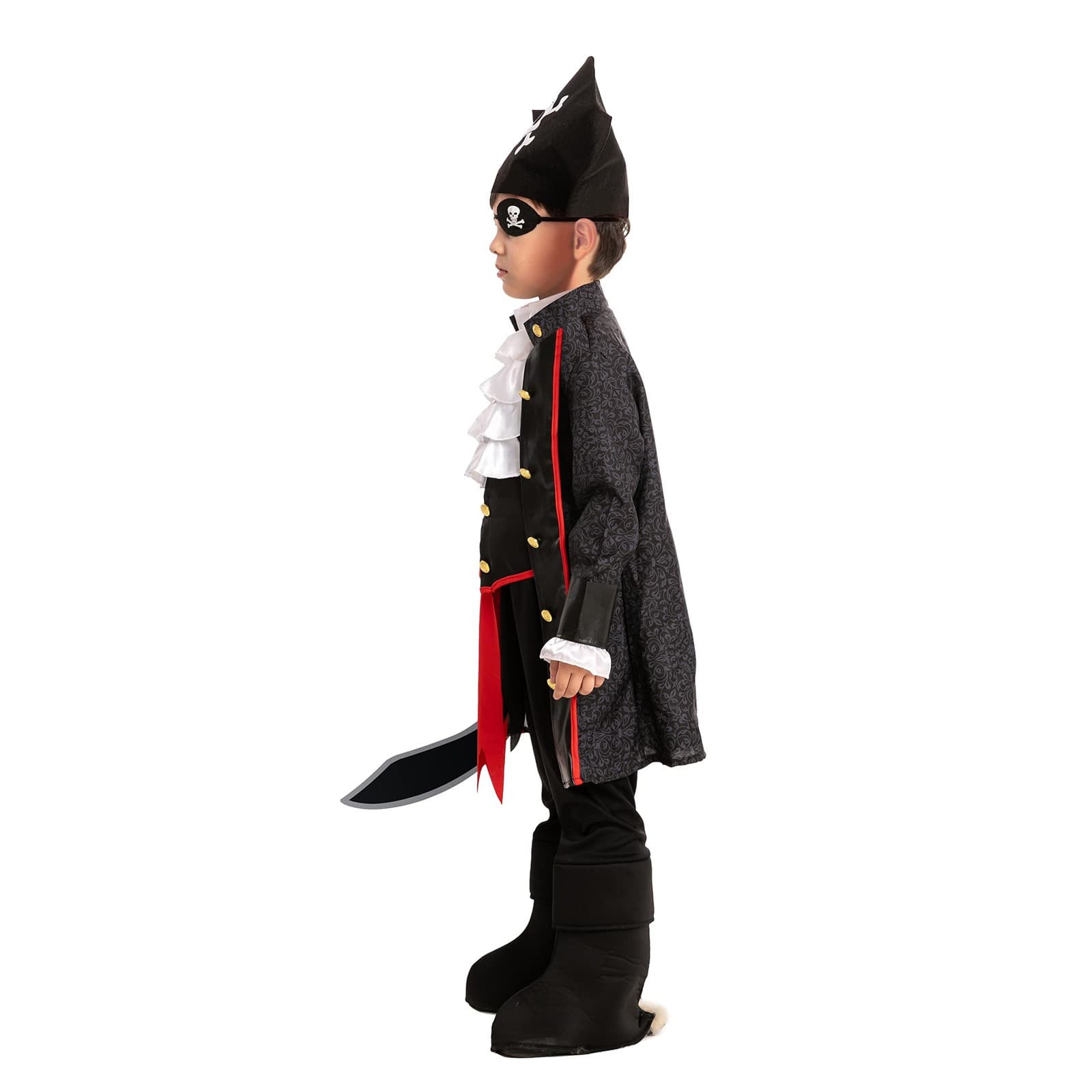 Kids Pirate Captain Halloween Role play, Cosplay Dress up Deluxe Costume set - Thumbnail 3