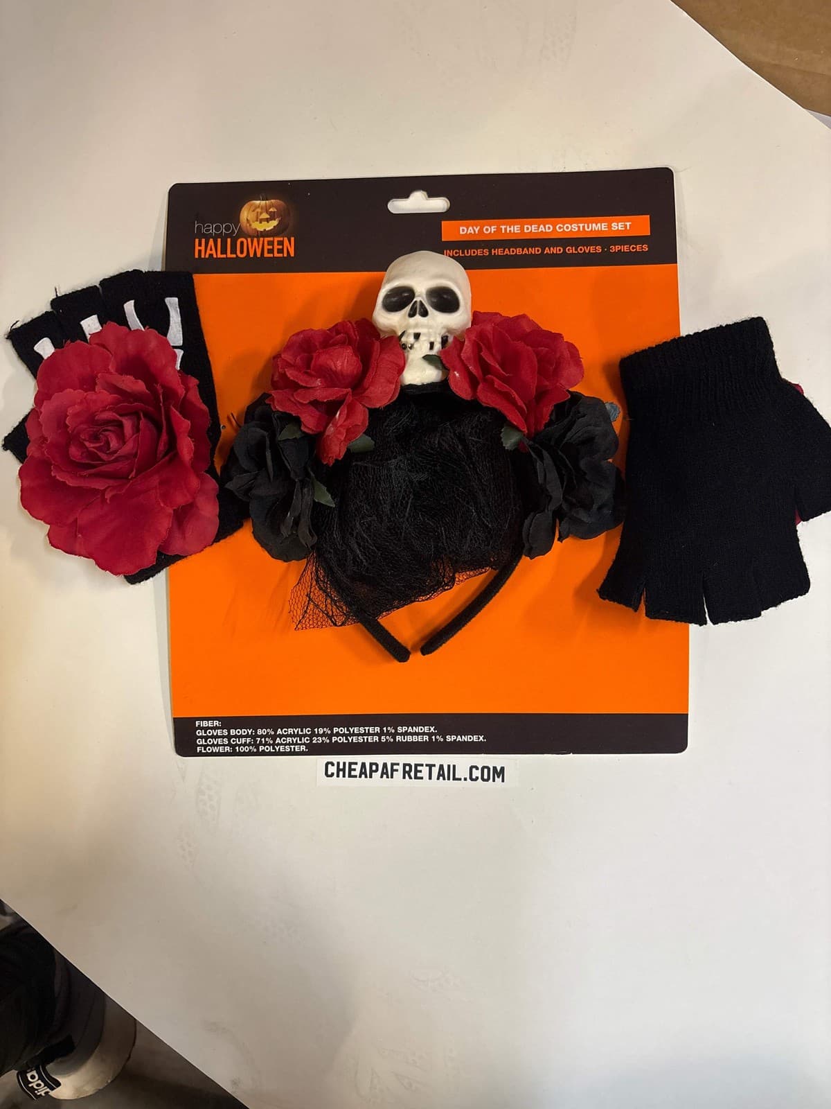 Day of the dead headband and glove set