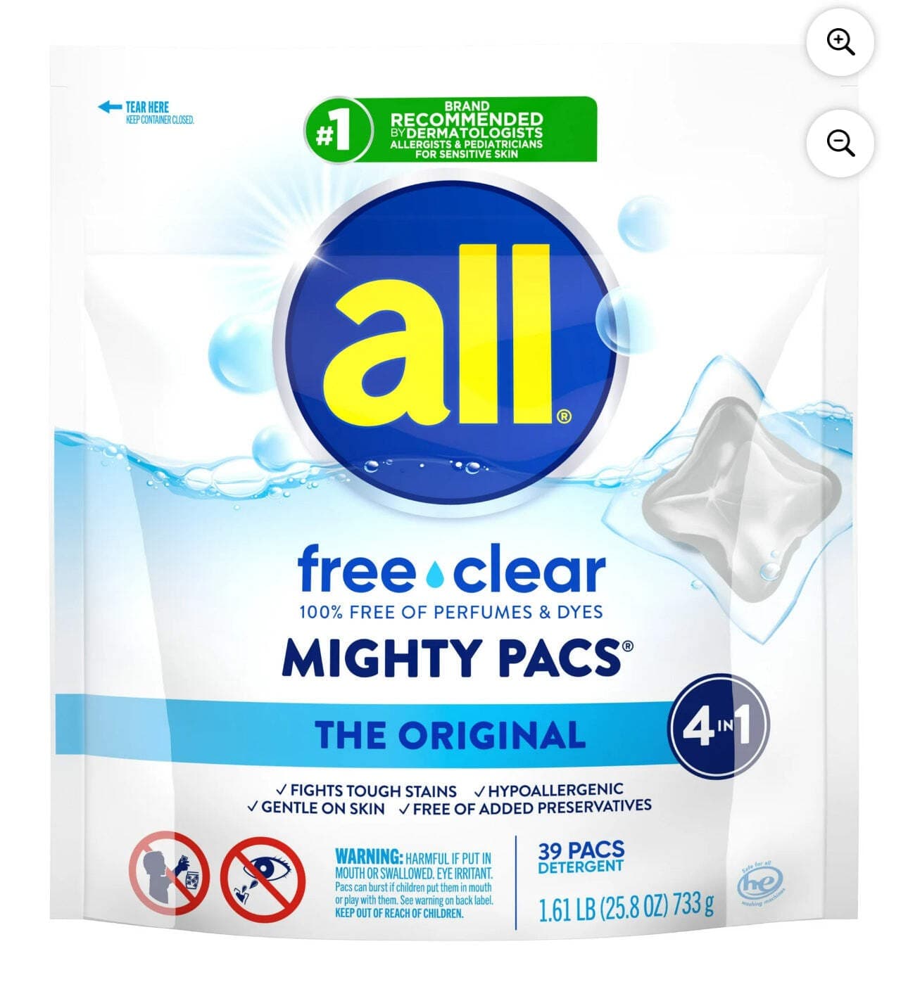 All free & clear mighty packs, 39 count