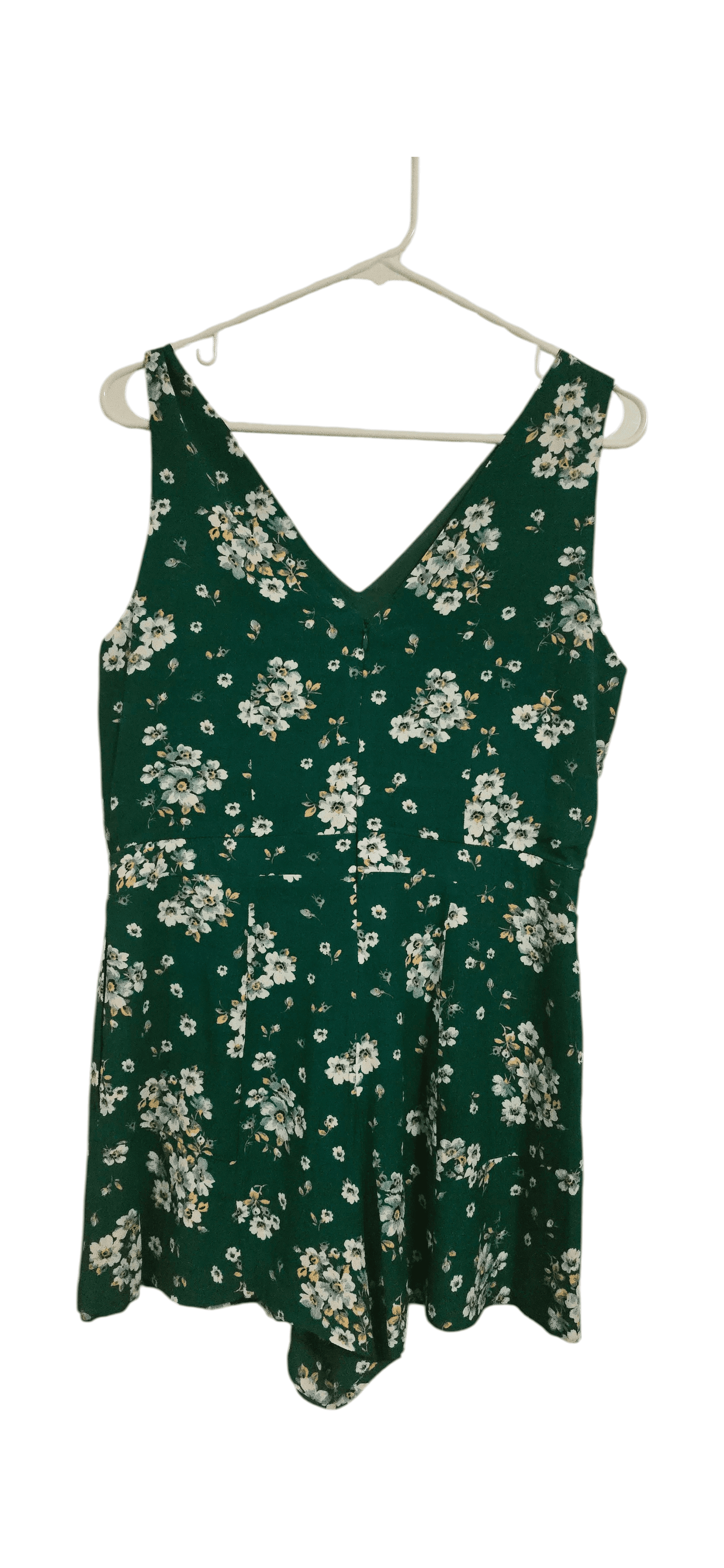 Loft Floral Green Sleeveless V-Neck Romper - Thumbnail 2