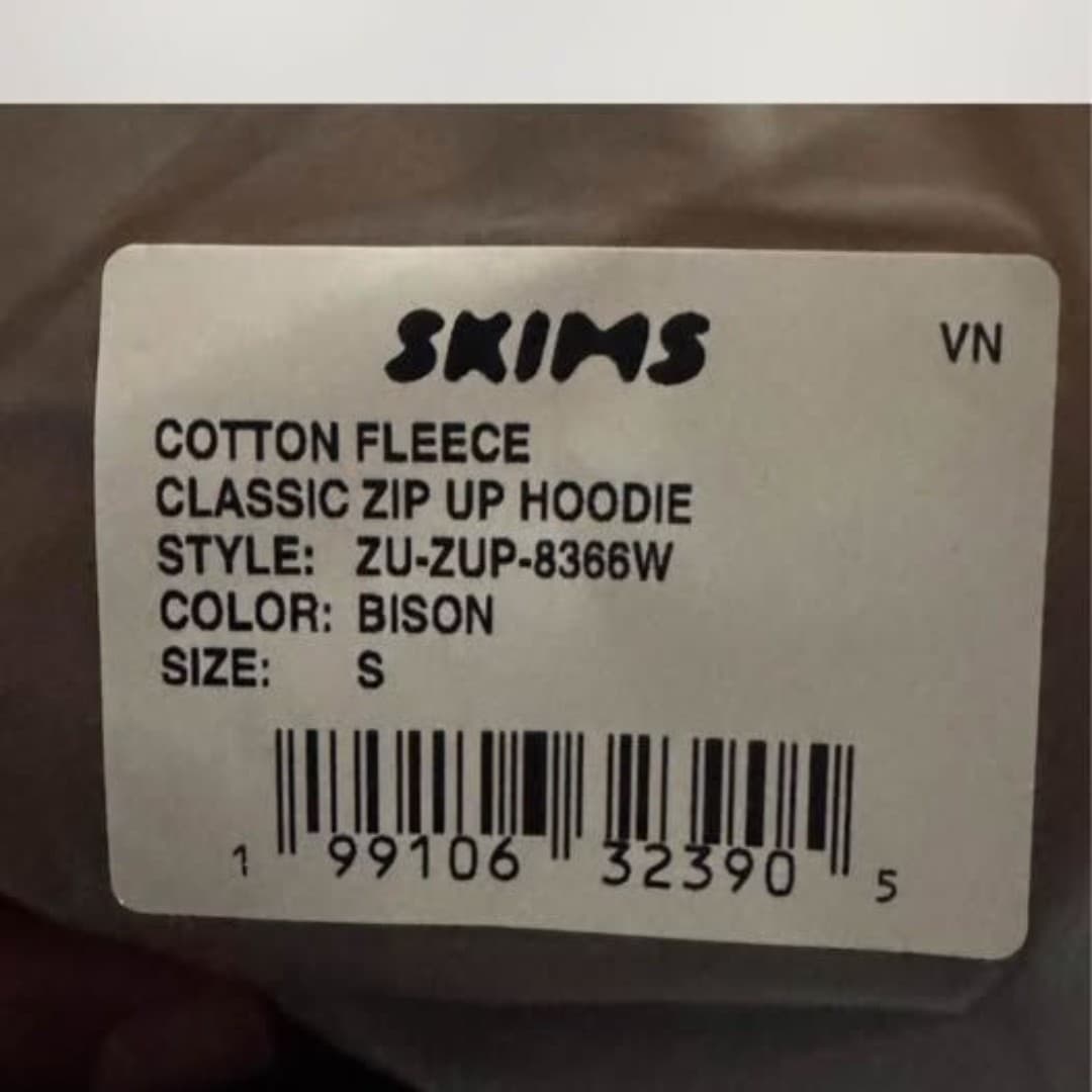 Skims cotton fleece zip up and pants