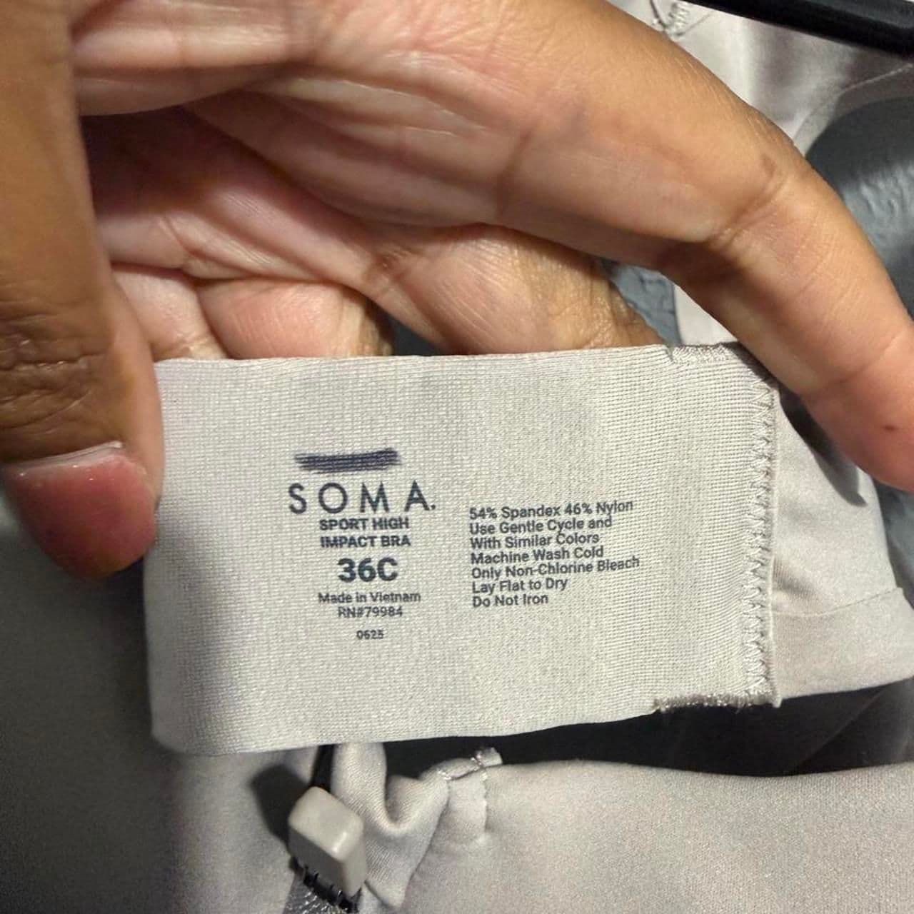 Soma Women's Grey and Silver Bra - Thumbnail 3
