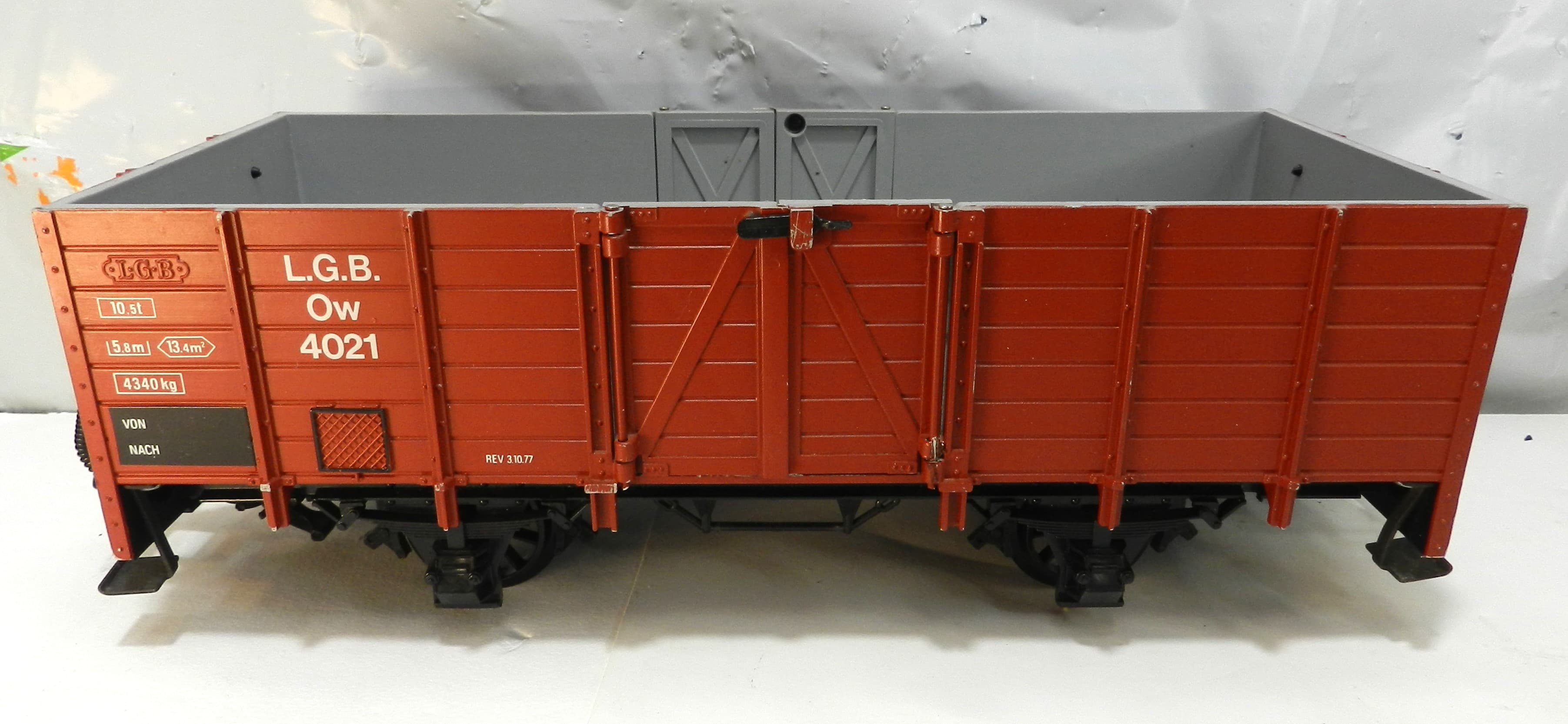 LGB 4021 High Side Gondola Train Car G Scale with operating Doors (P81K)