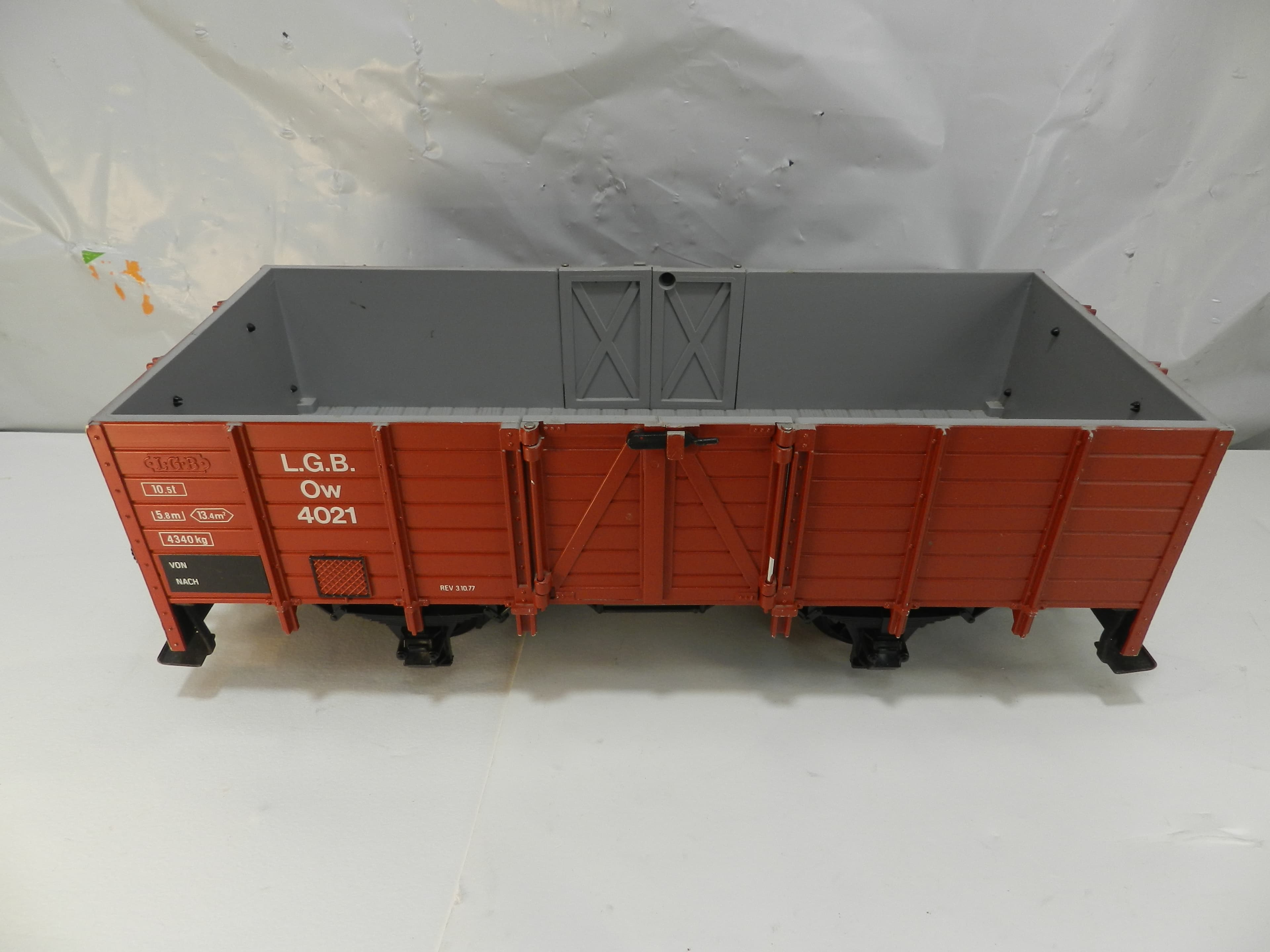 LGB 4021 High Side Gondola Train Car G Scale with operating Doors (P81K) - Thumbnail 5