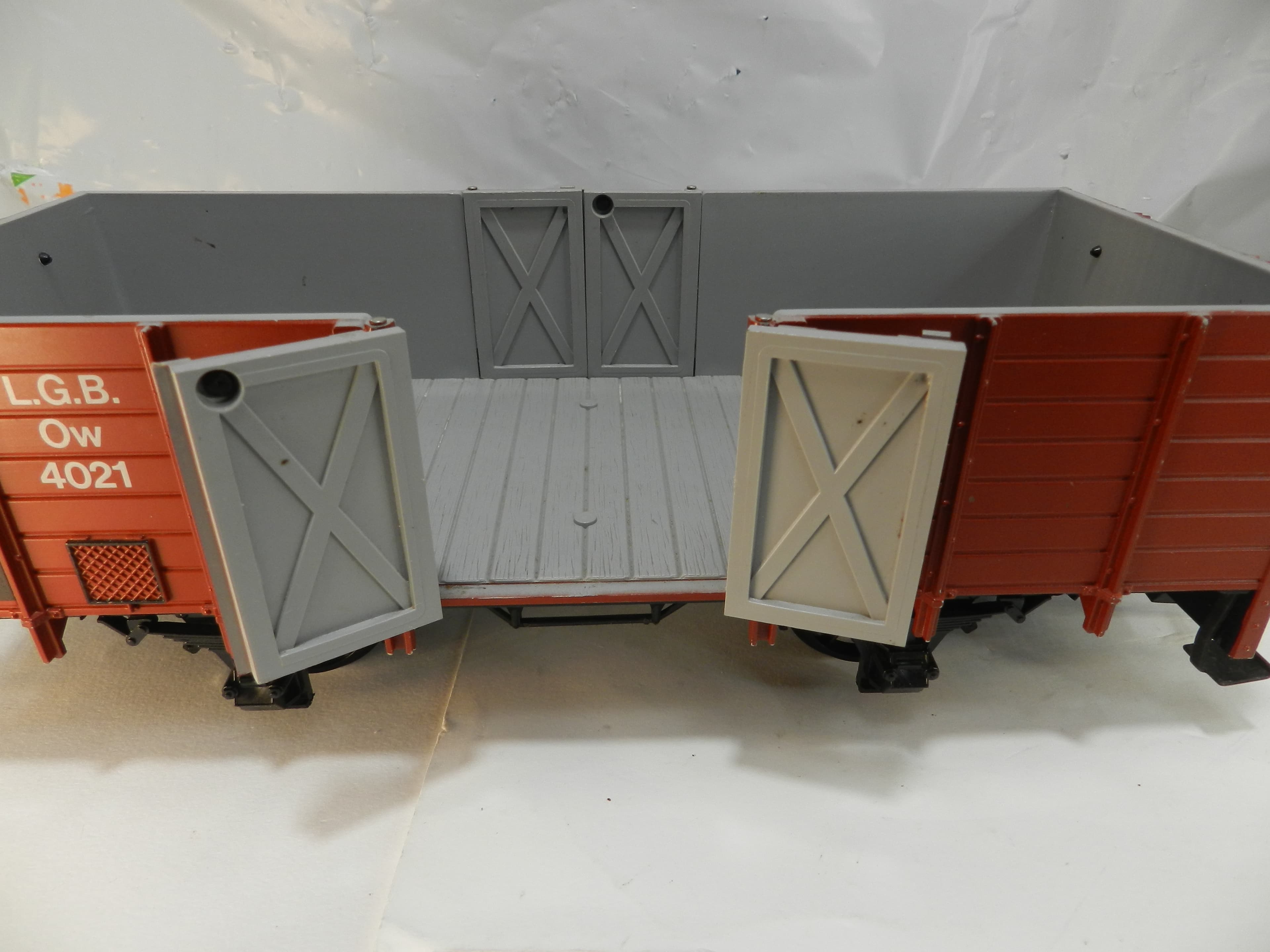 LGB 4021 High Side Gondola Train Car G Scale with operating Doors (P81K) - Thumbnail 13