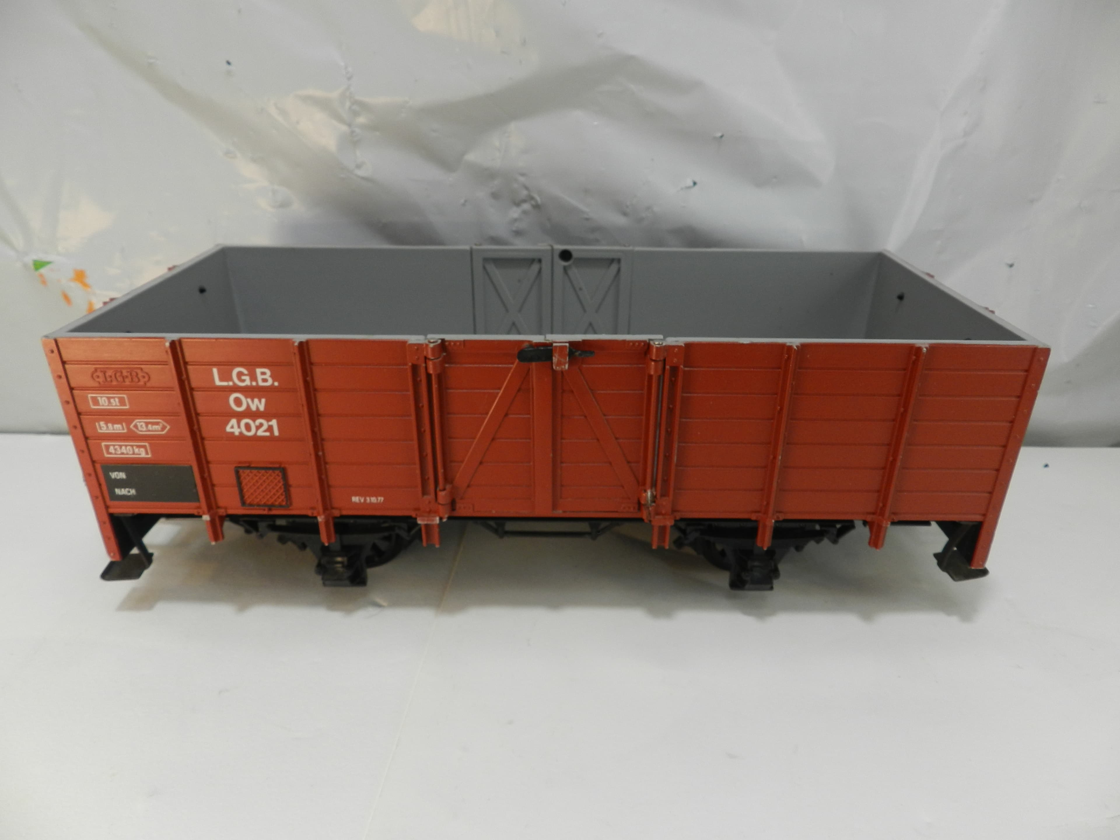 LGB 4021 High Side Gondola Train Car G Scale with operating Doors (P81K) - Thumbnail 2