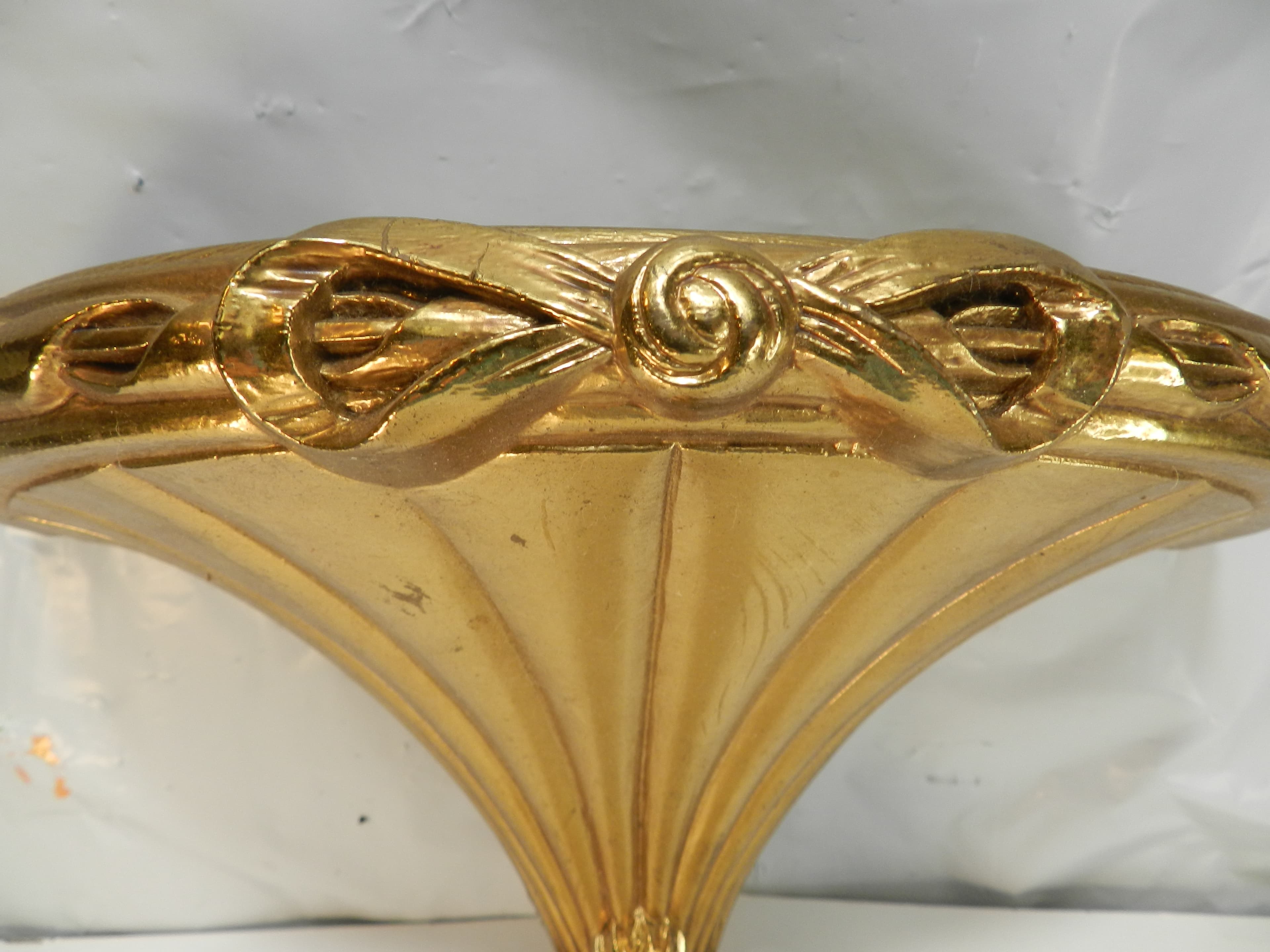Vtg 90's Home Interiors Burwood Gold Floral Ornate Plastic Wall Shelf #3120 P82J - Thumbnail 3