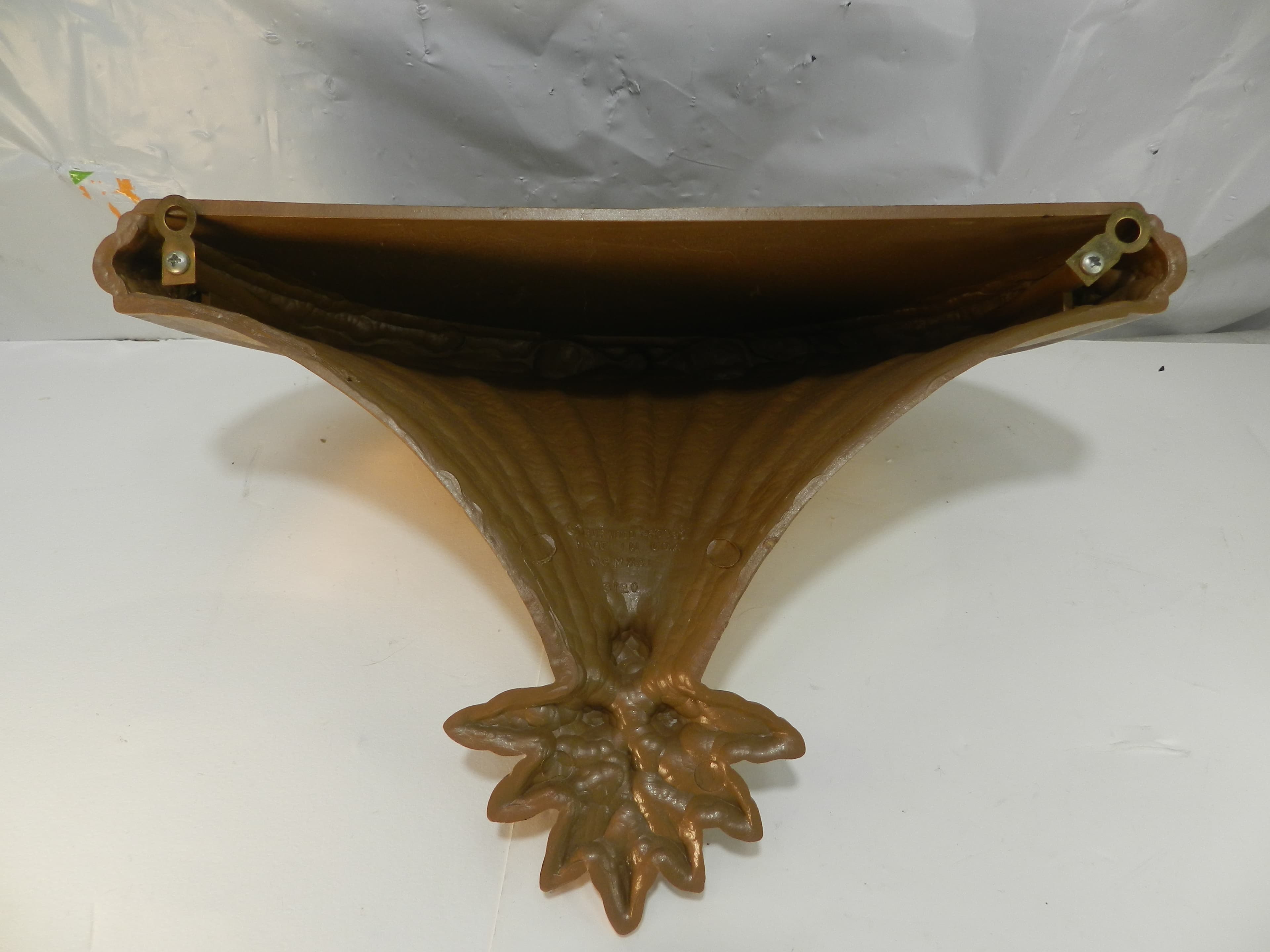 Vtg 90's Home Interiors Burwood Gold Floral Ornate Plastic Wall Shelf #3120 P82J - Thumbnail 6