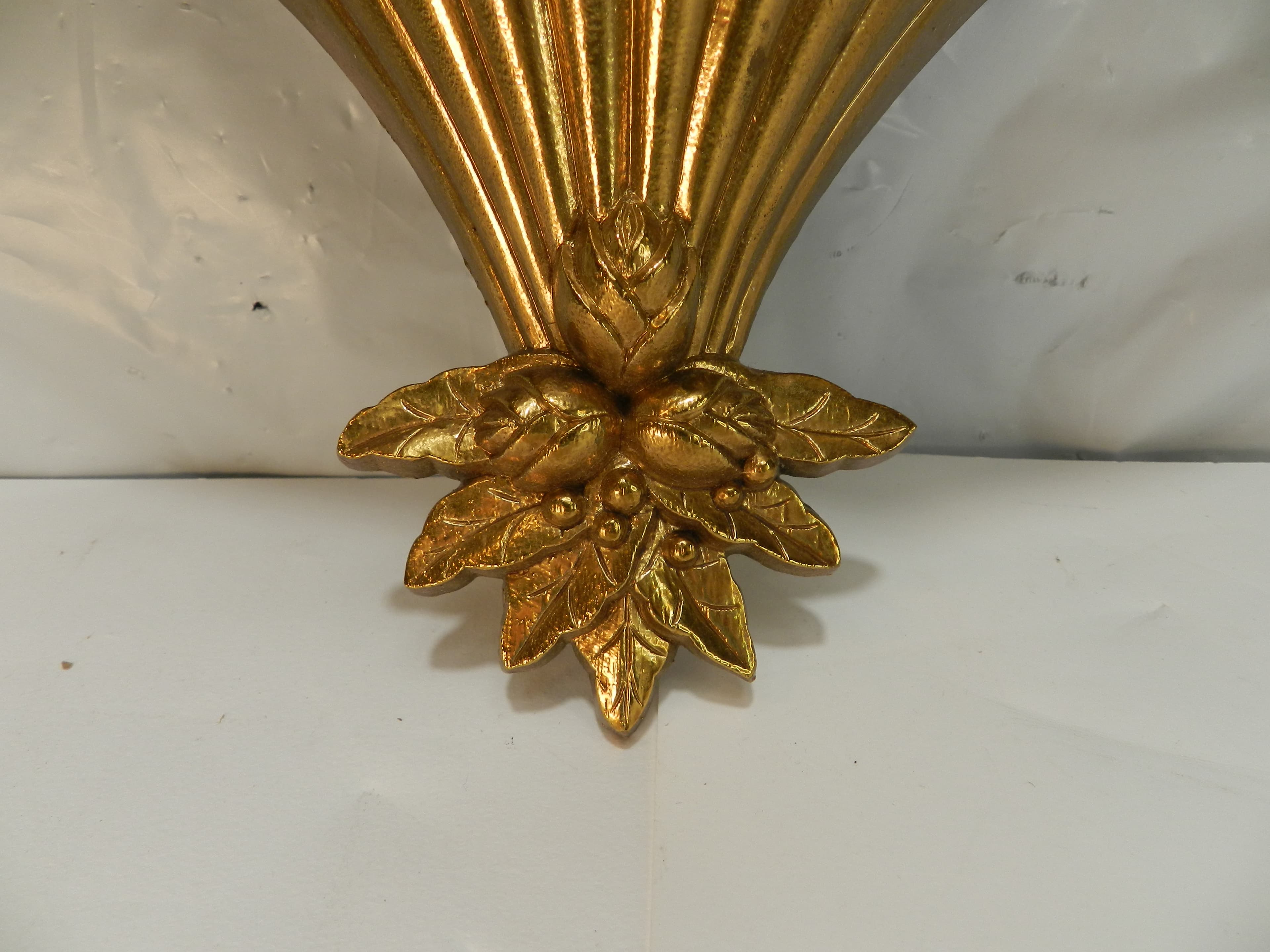 Vtg 90's Home Interiors Burwood Gold Floral Ornate Plastic Wall Shelf #3120 P82J - Thumbnail 2