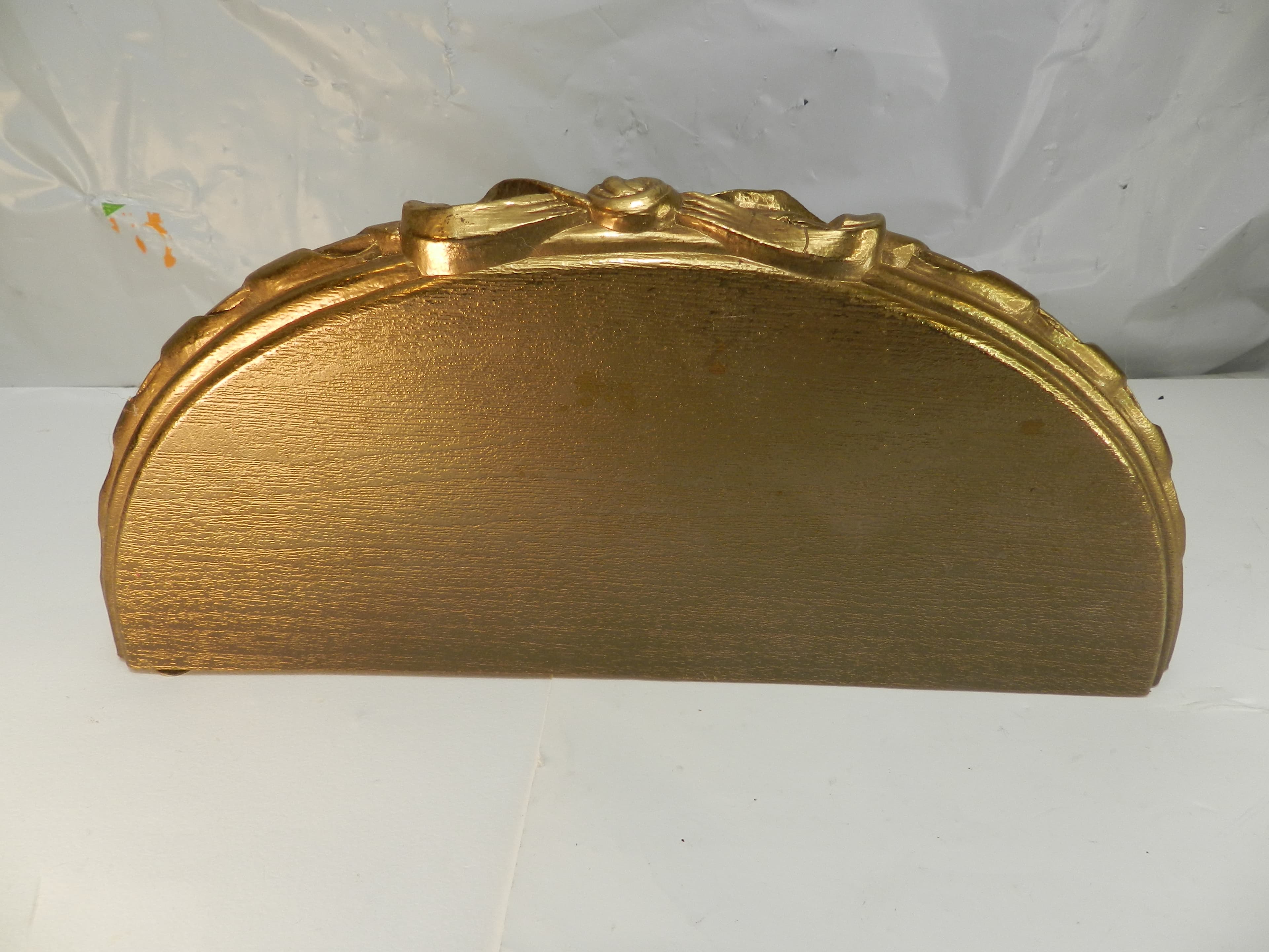 Vtg 90's Home Interiors Burwood Gold Floral Ornate Plastic Wall Shelf #3120 P82J - Thumbnail 5