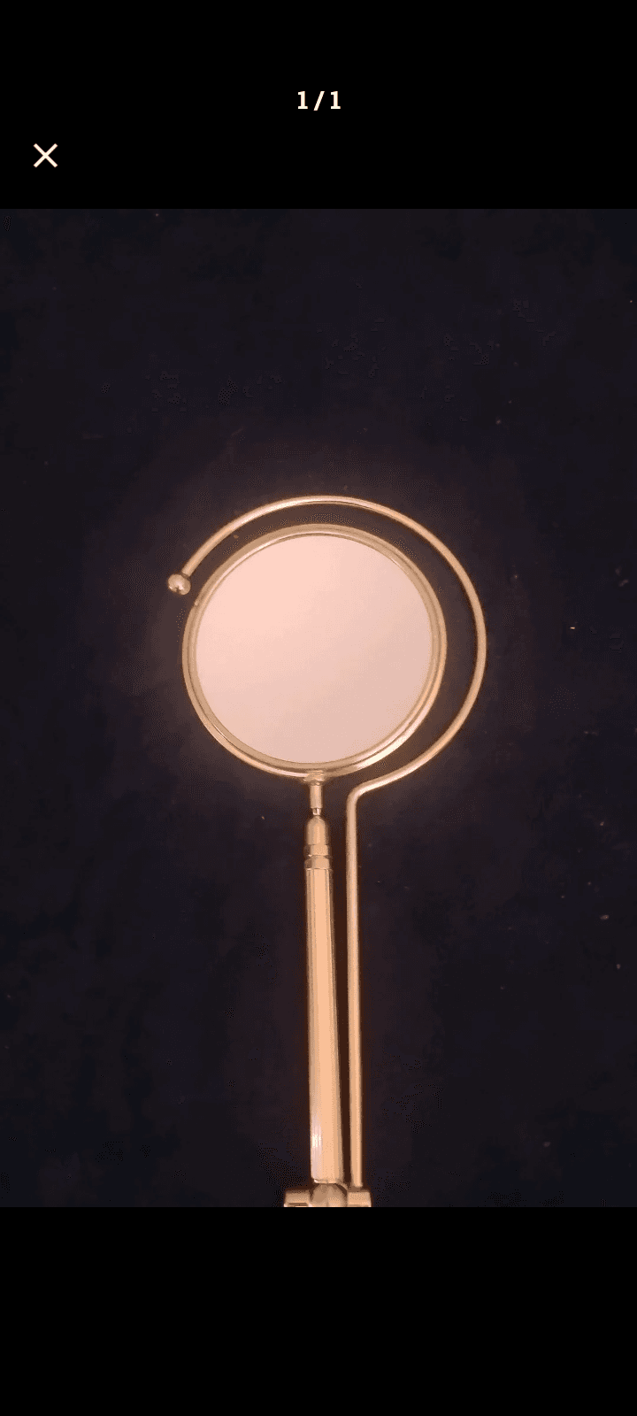 Vintage Brass Handheld Vanity Mirror