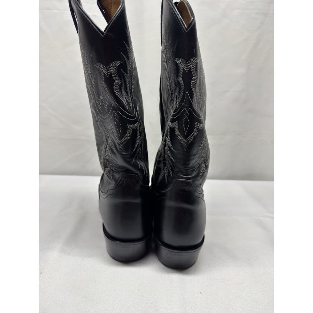 Tony Lama Boots Men’s Sz 12 D Black Leather Round Toe - Thumbnail 5
