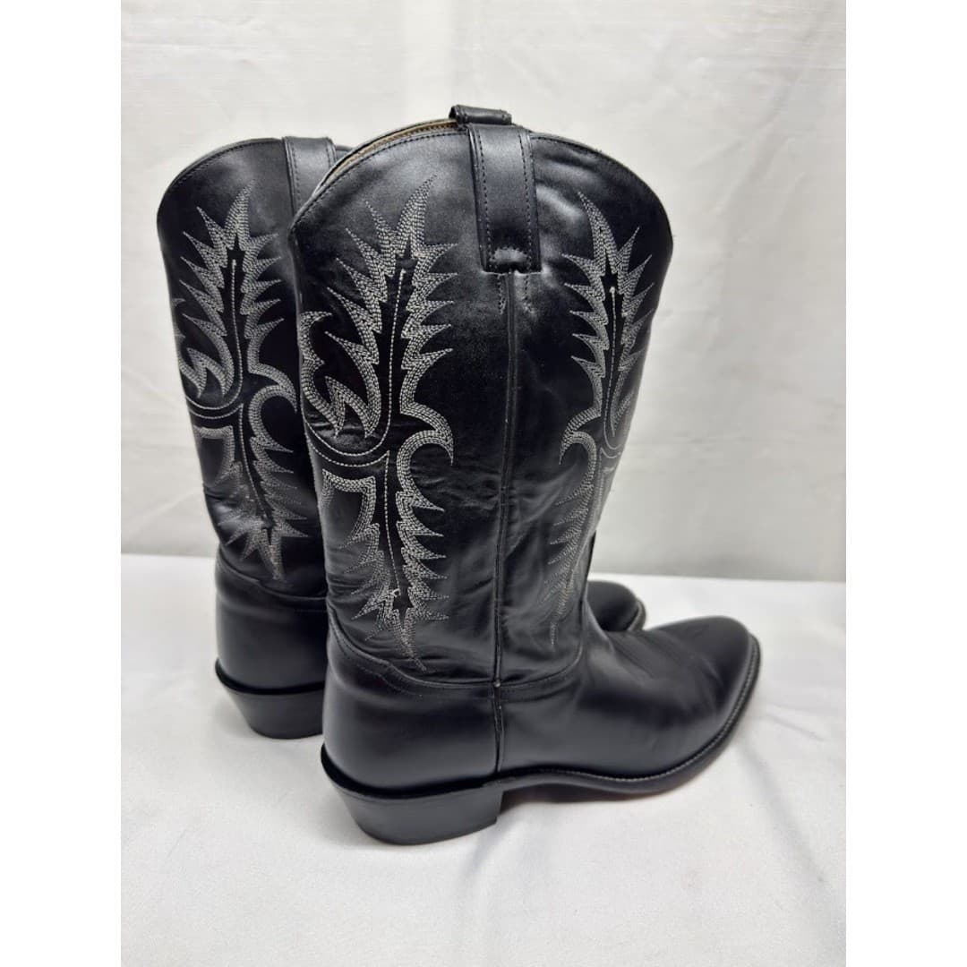 Tony Lama Boots Men’s Sz 12 D Black Leather Round Toe - Thumbnail 3