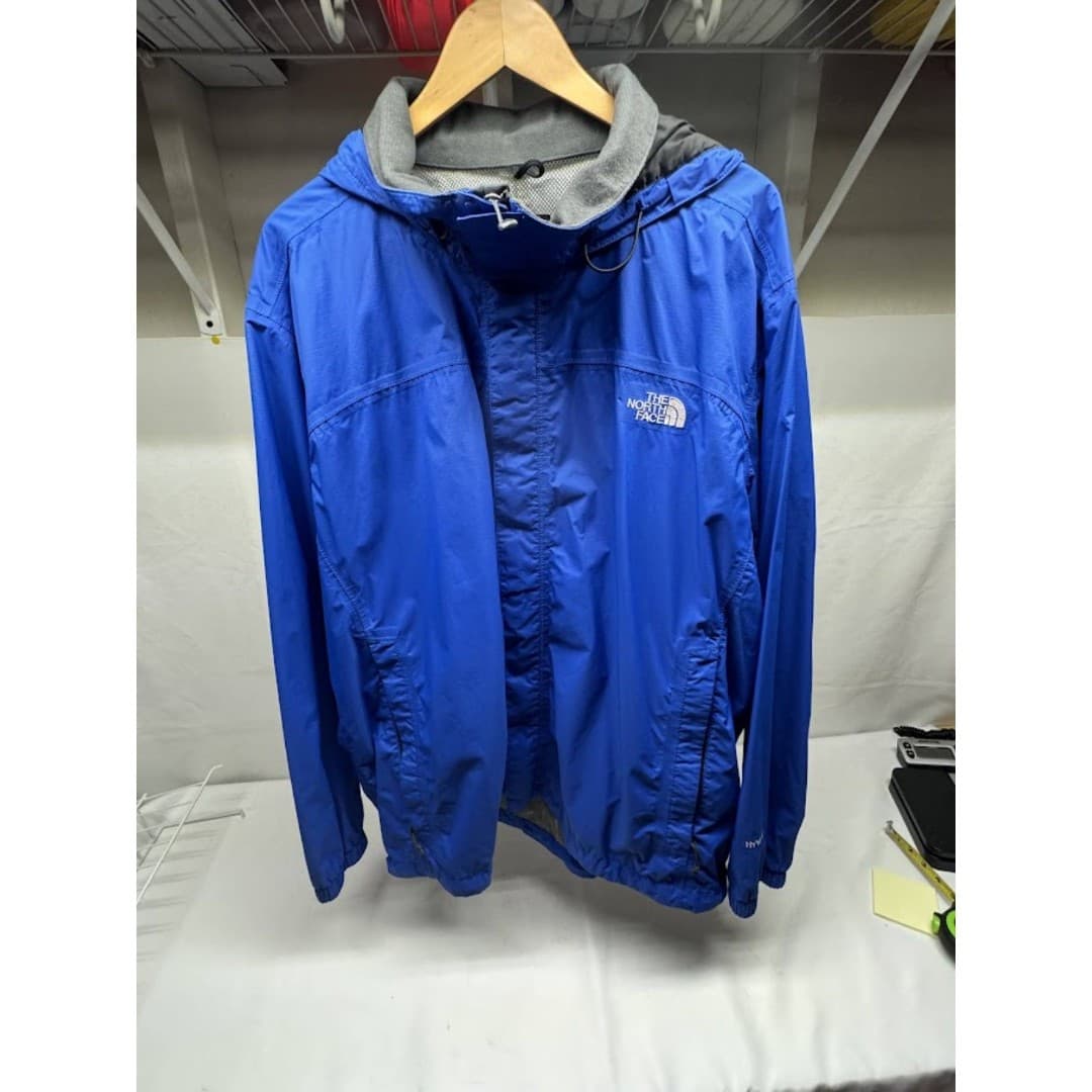 The North Face HyVent Jacket Mens X Large Blue Waterproof Hooded Rain Shell