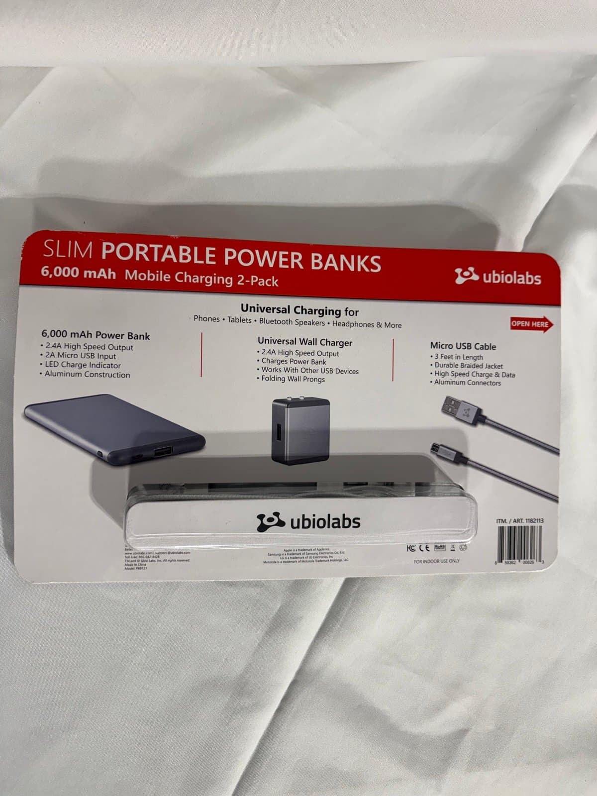 2 Ubio Labs Slim Power Banks 6000mAh RAPID CHARGE Micro USB Android, iPhone ++ - Thumbnail 2