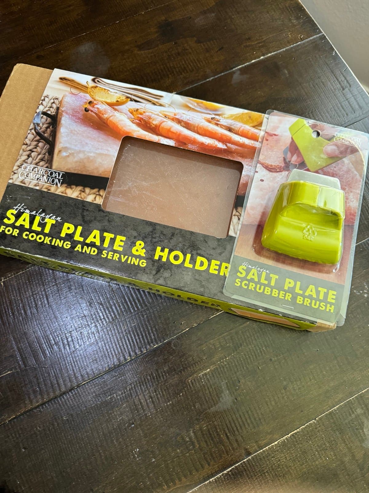 Himalayan salt plate & holder and scrubber brush