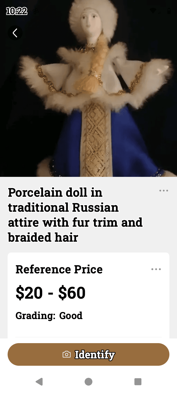 Porcelain Doll Traditional Russian Attire Fur Trim