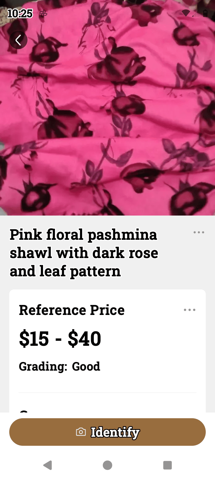Pink Floral Pashmina Shawl with Dark Rose Pattern